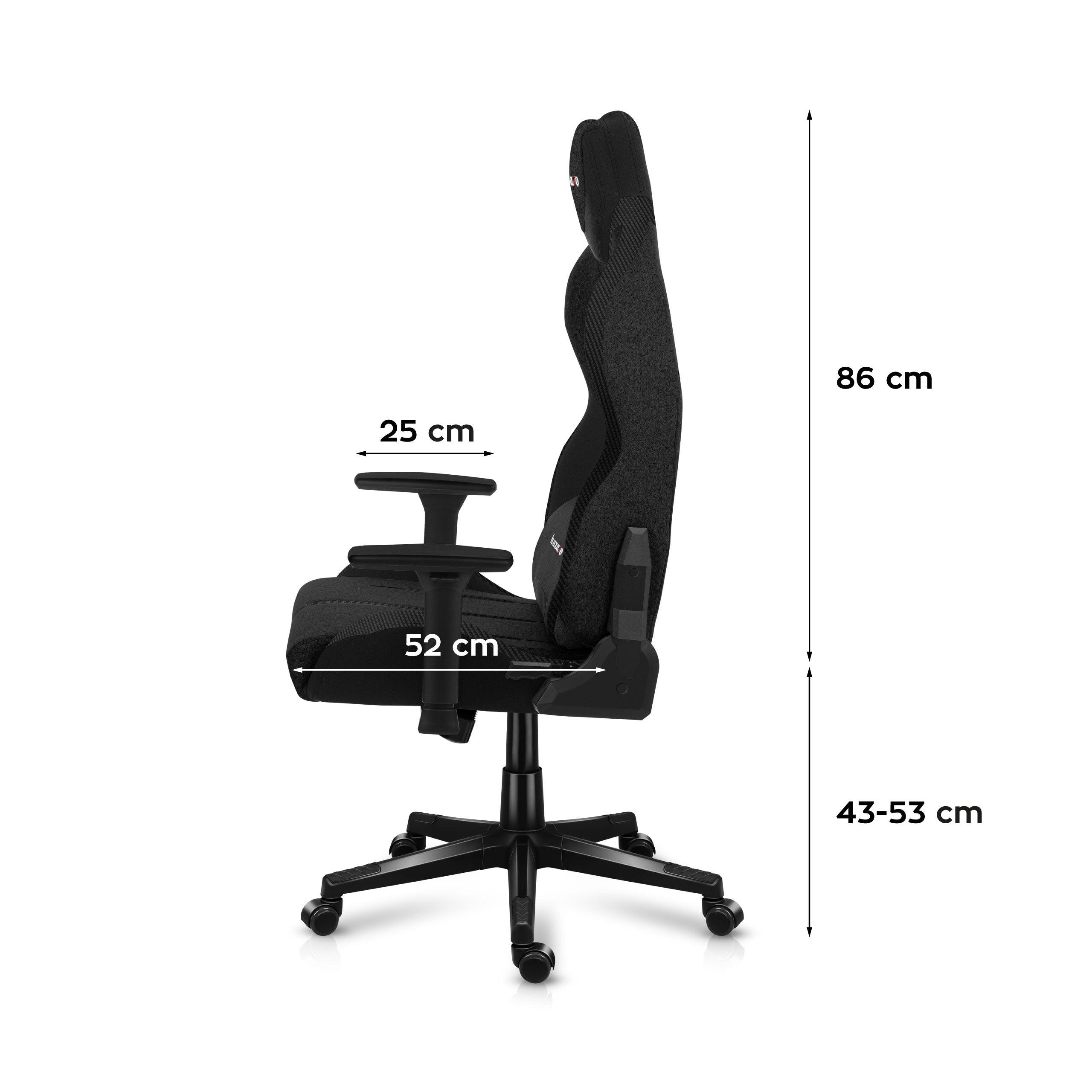 HUZARO FORCE 7.9 Schwarzer Mesh Gaming-Stuhl