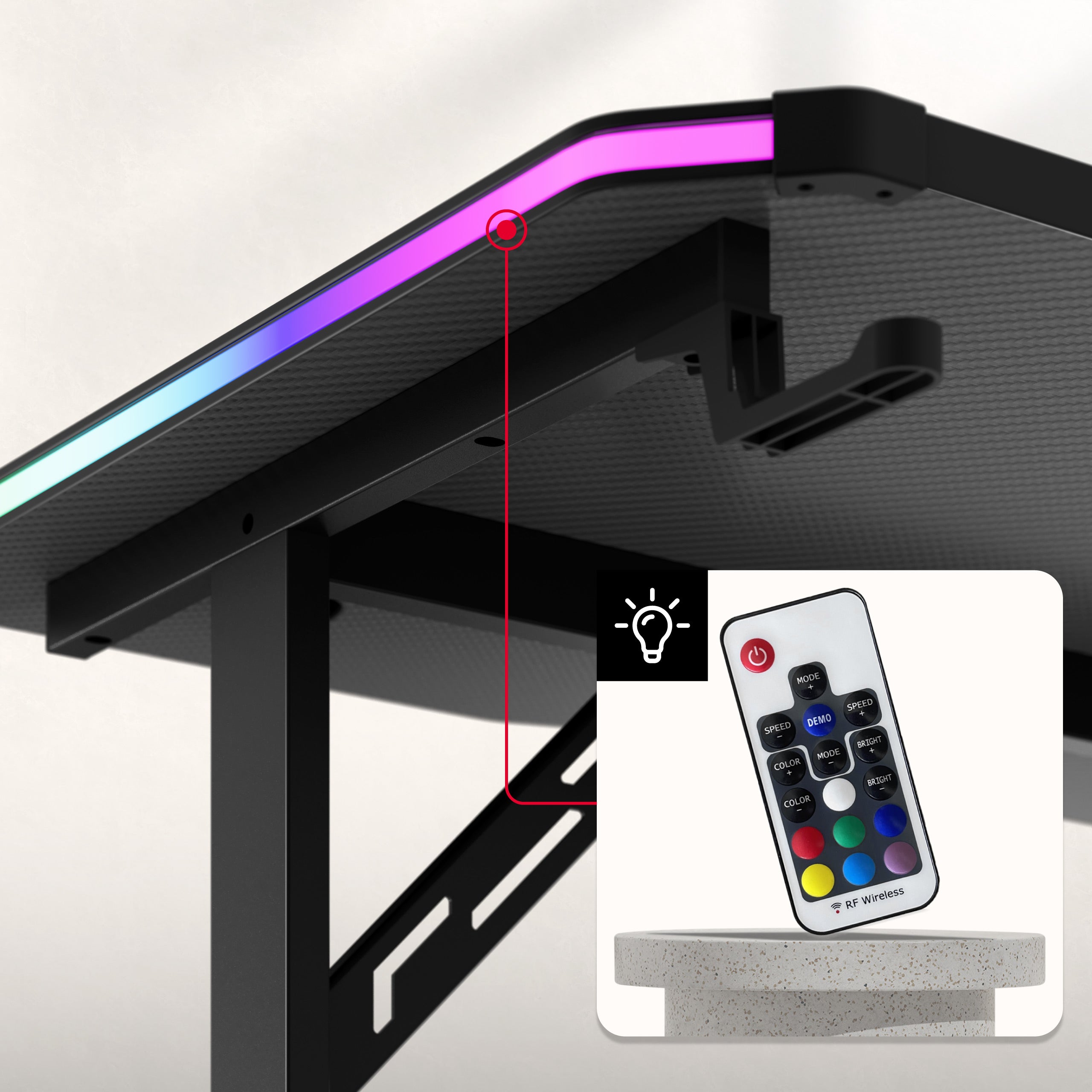 Huzaro Hero 3.6 Schwarzer Gaming-Schreibtisch 140 cm