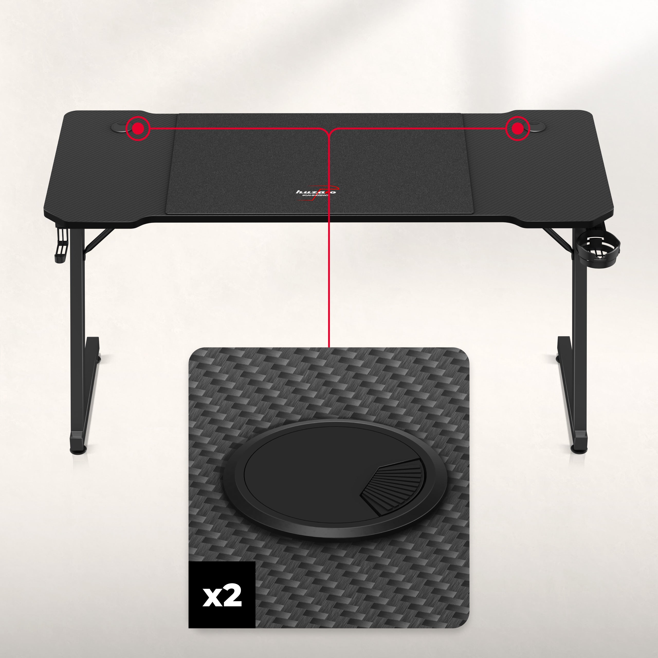 Huzaro Hero 3.3 Schwarzer Gaming-Schreibtisch