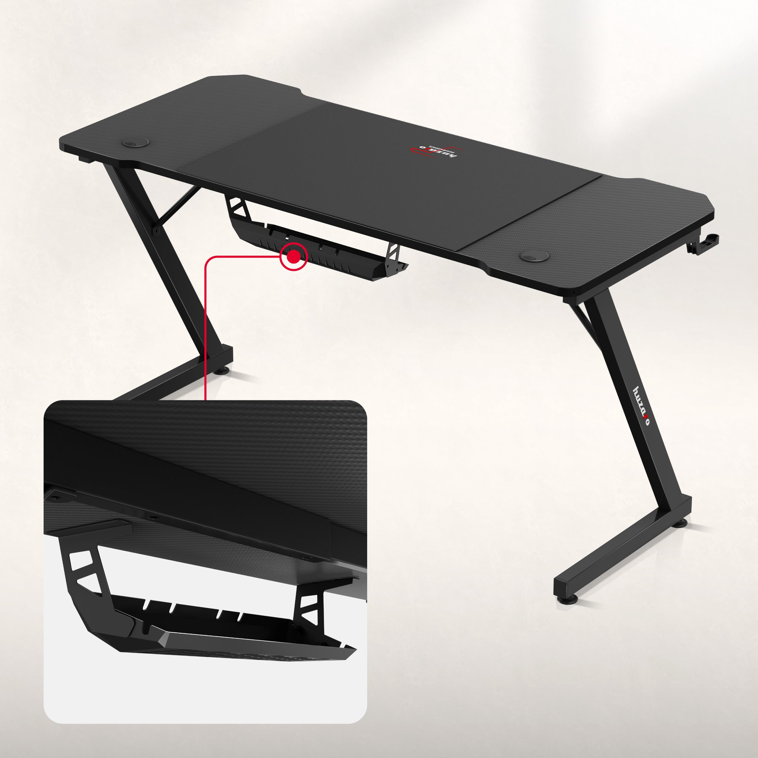 Huzaro Hero 3.3 Schwarzer Gaming-Schreibtisch