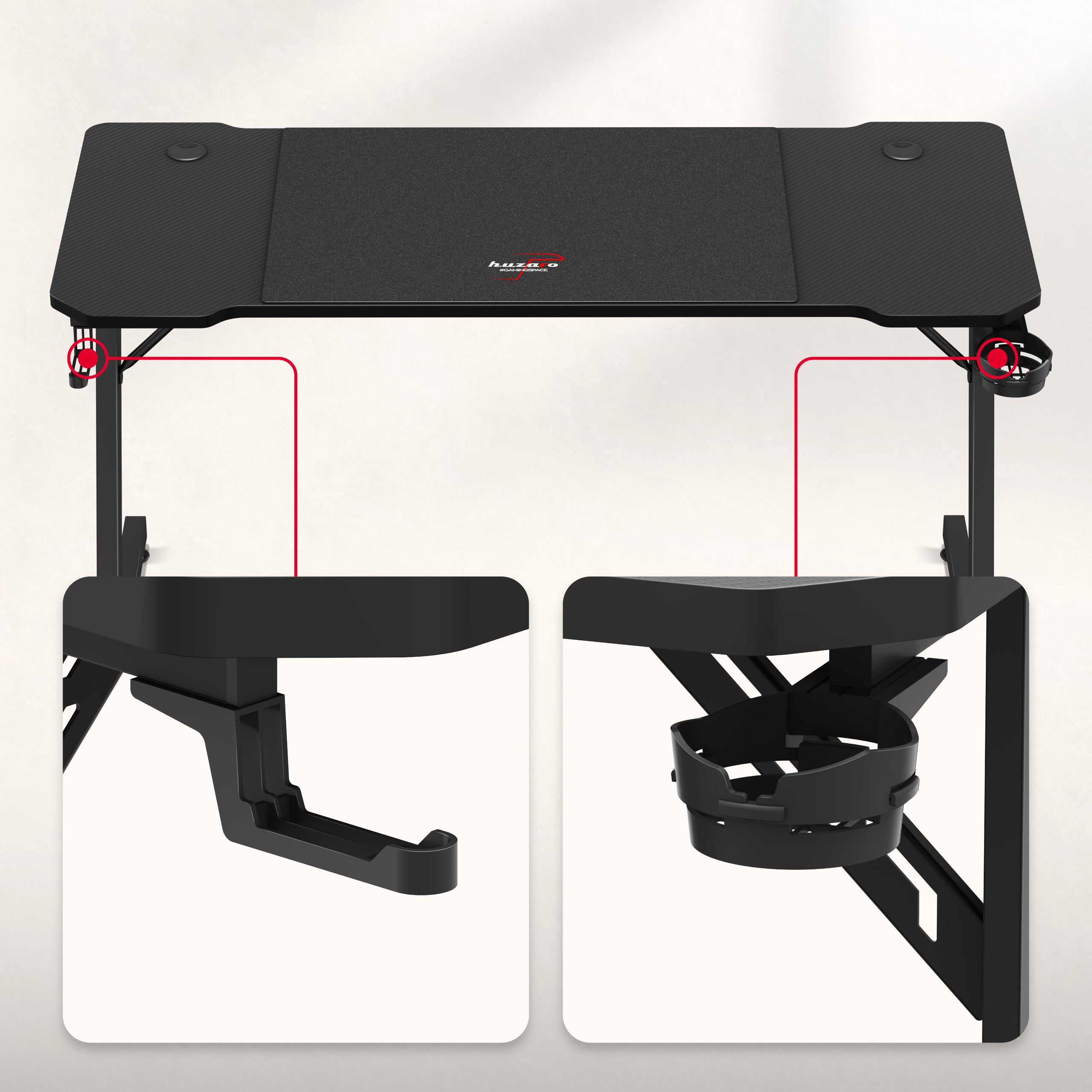 Huzaro Hero 3.3 Schwarzer Gaming-Schreibtisch