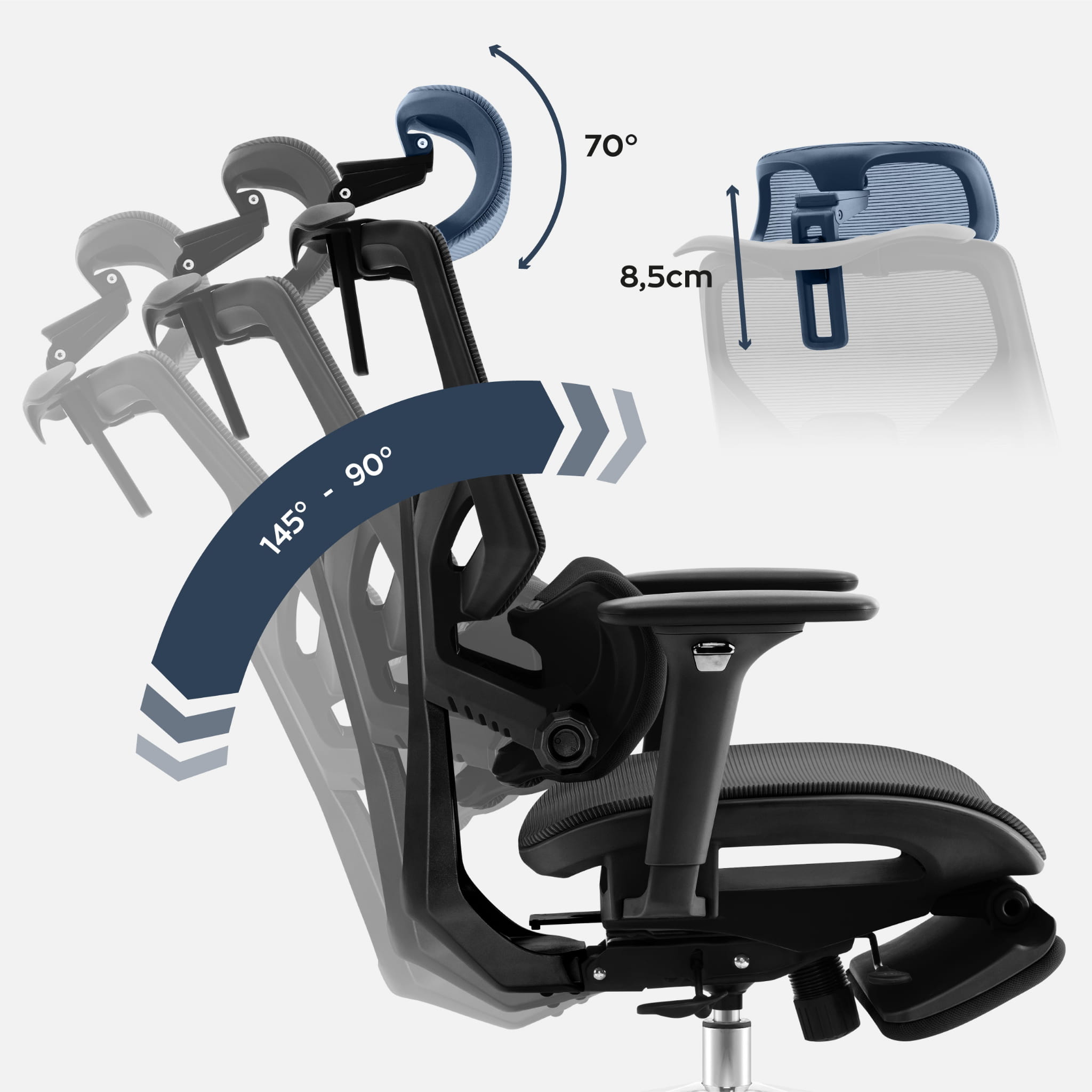 Ergonomischer Stuhl Mark Adler Expert 8.7 Schwarz Mesh