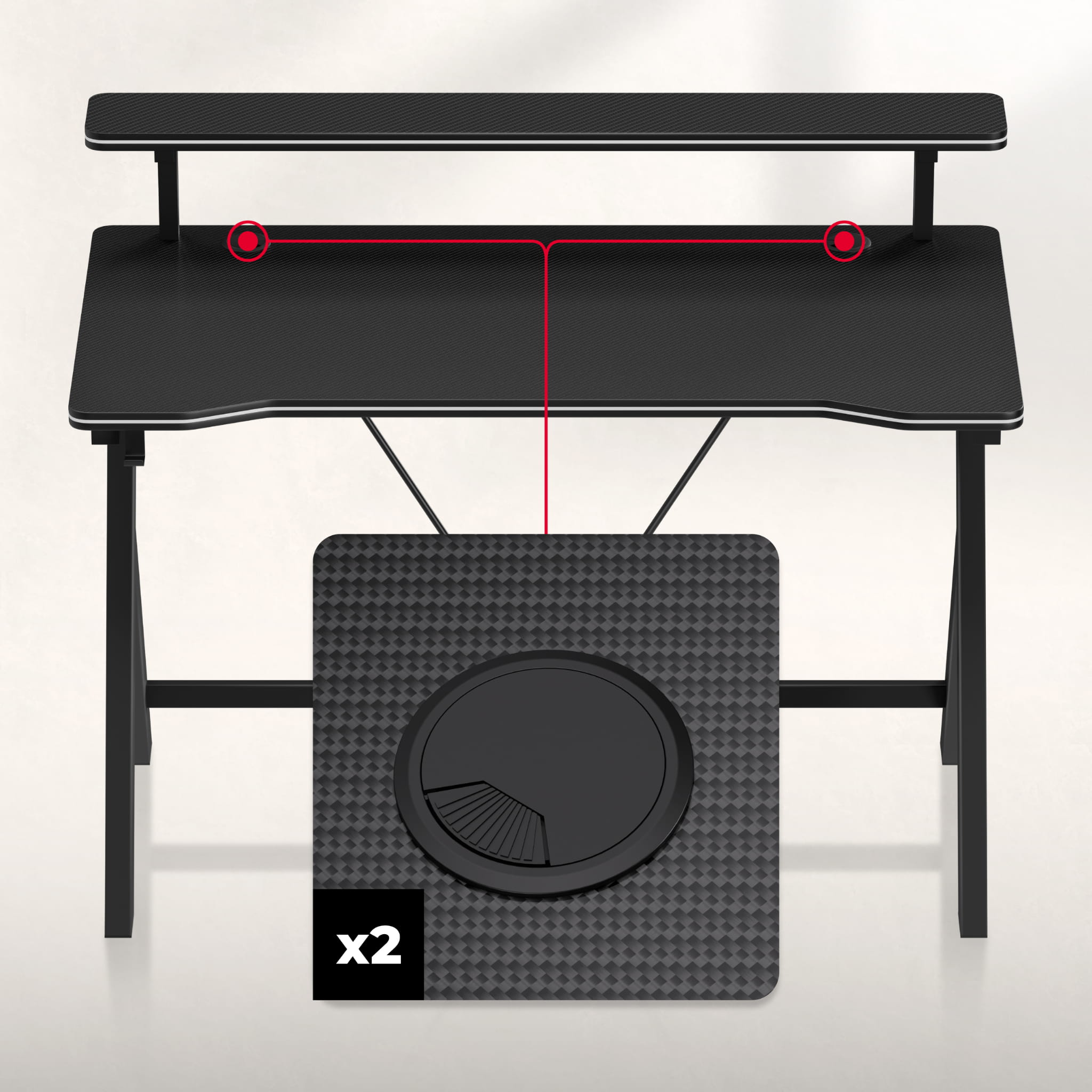 Huzaro Hero 1.9 Gaming-Schreibtisch Schwarz