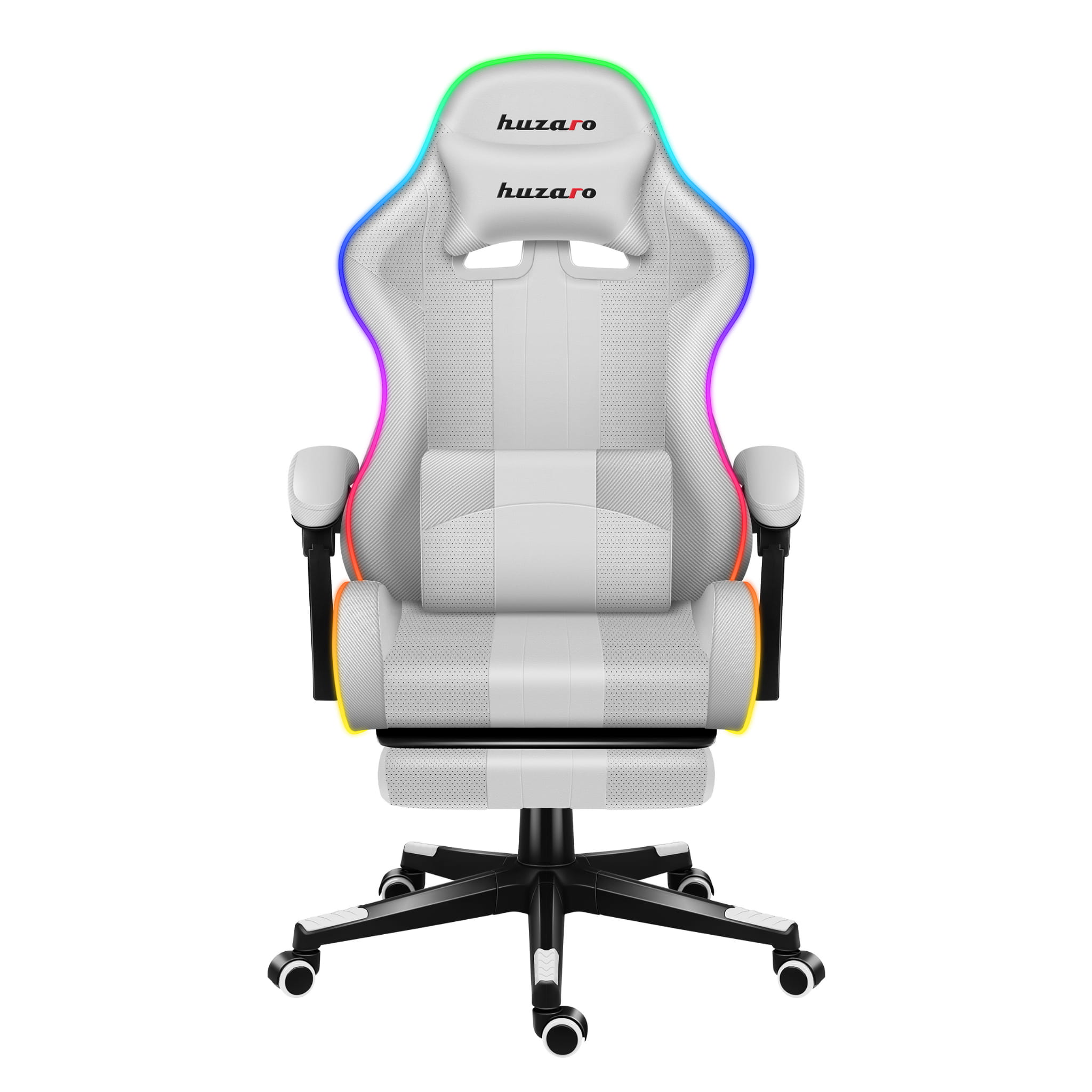 HUZARO Force 4.7 Weißer RGB-Gaming-Stuhl 