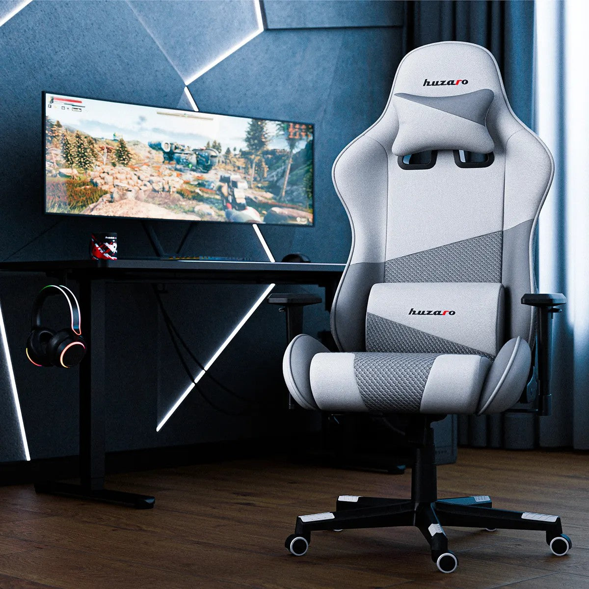 HUZARO FORCE 6.2 Weiß Mesh Gaming-Stuhl