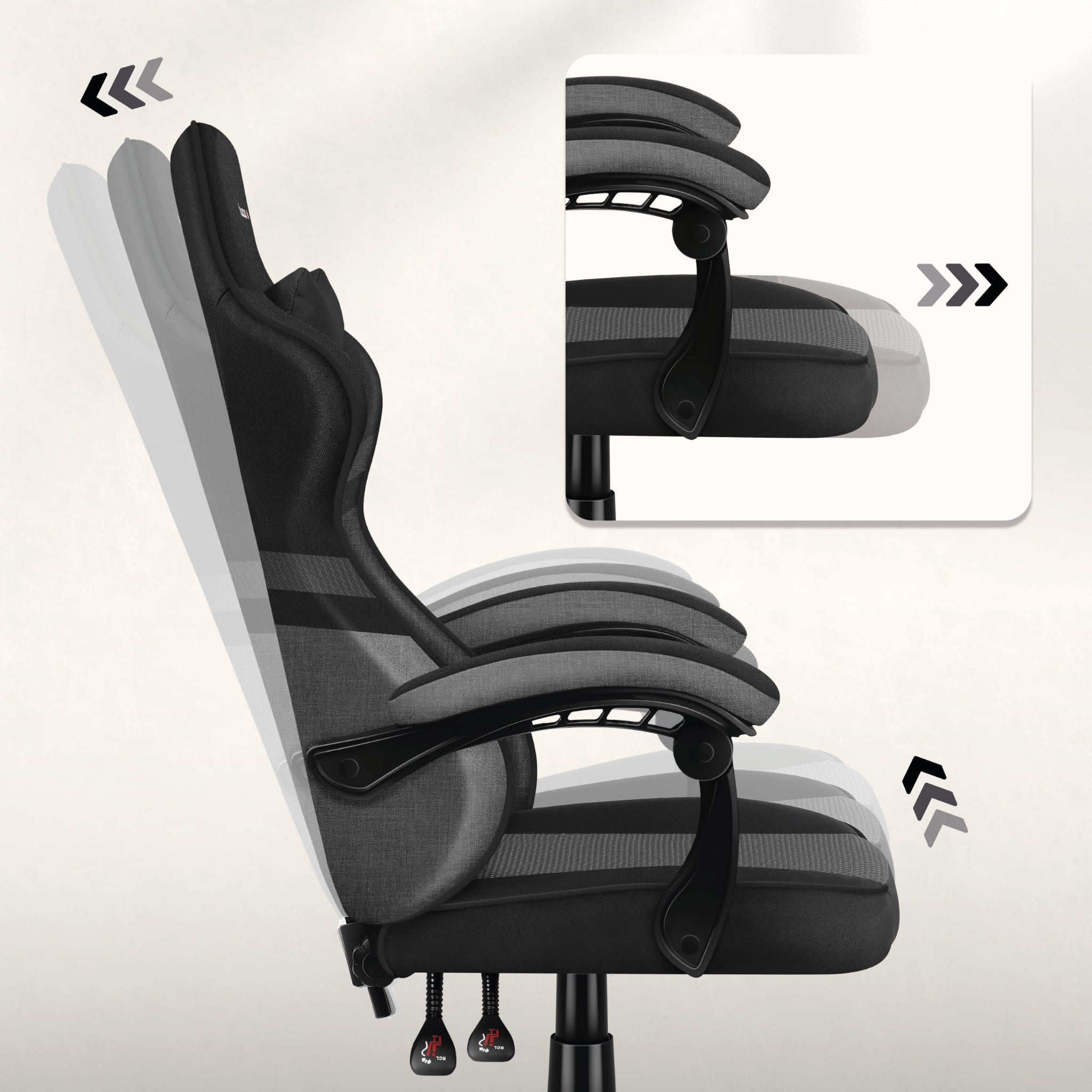 HUZARO FORCE 4.4 Grau Mesh Gaming-Stuhl