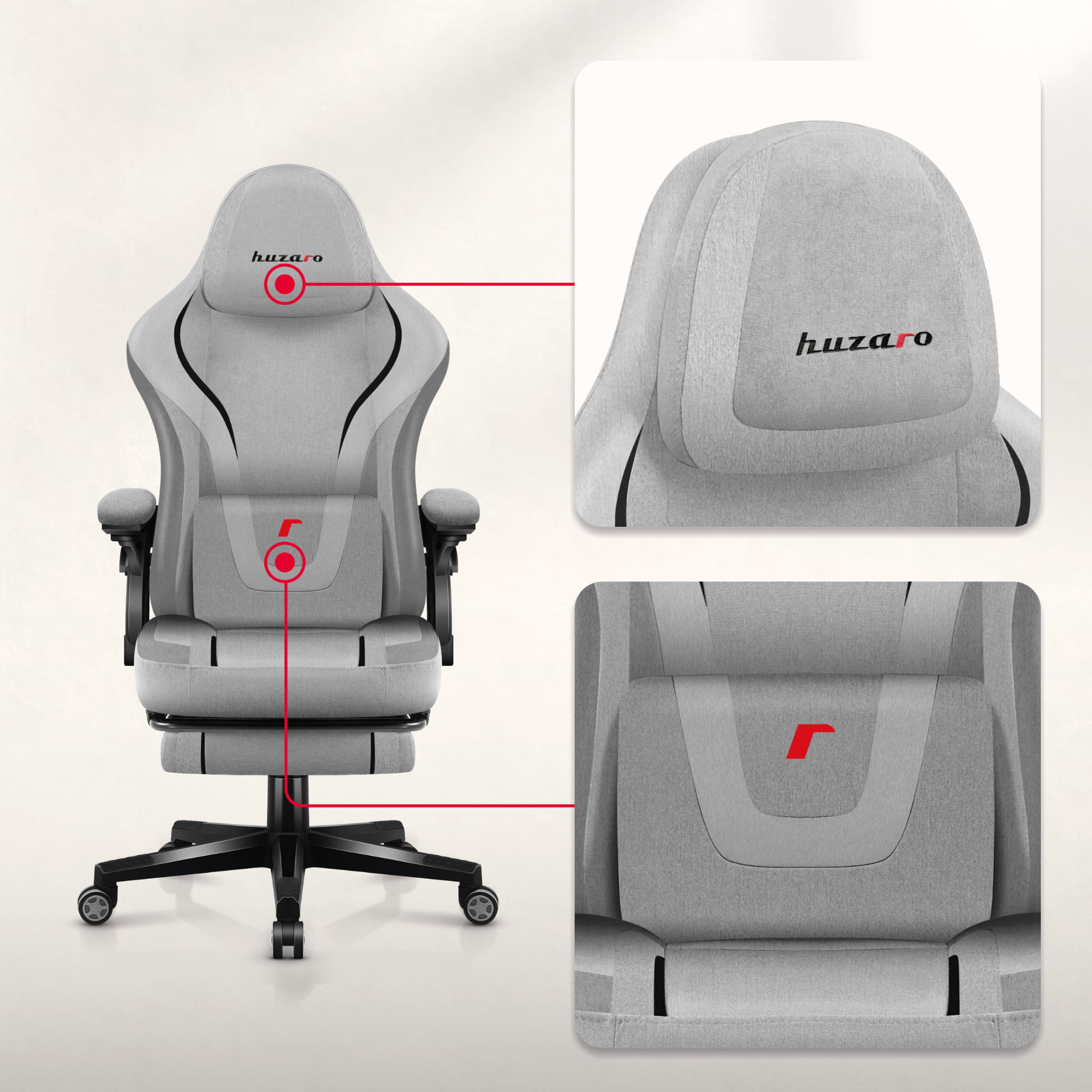 Huzaro Force 4.6 Grau Gaming-Stuhl