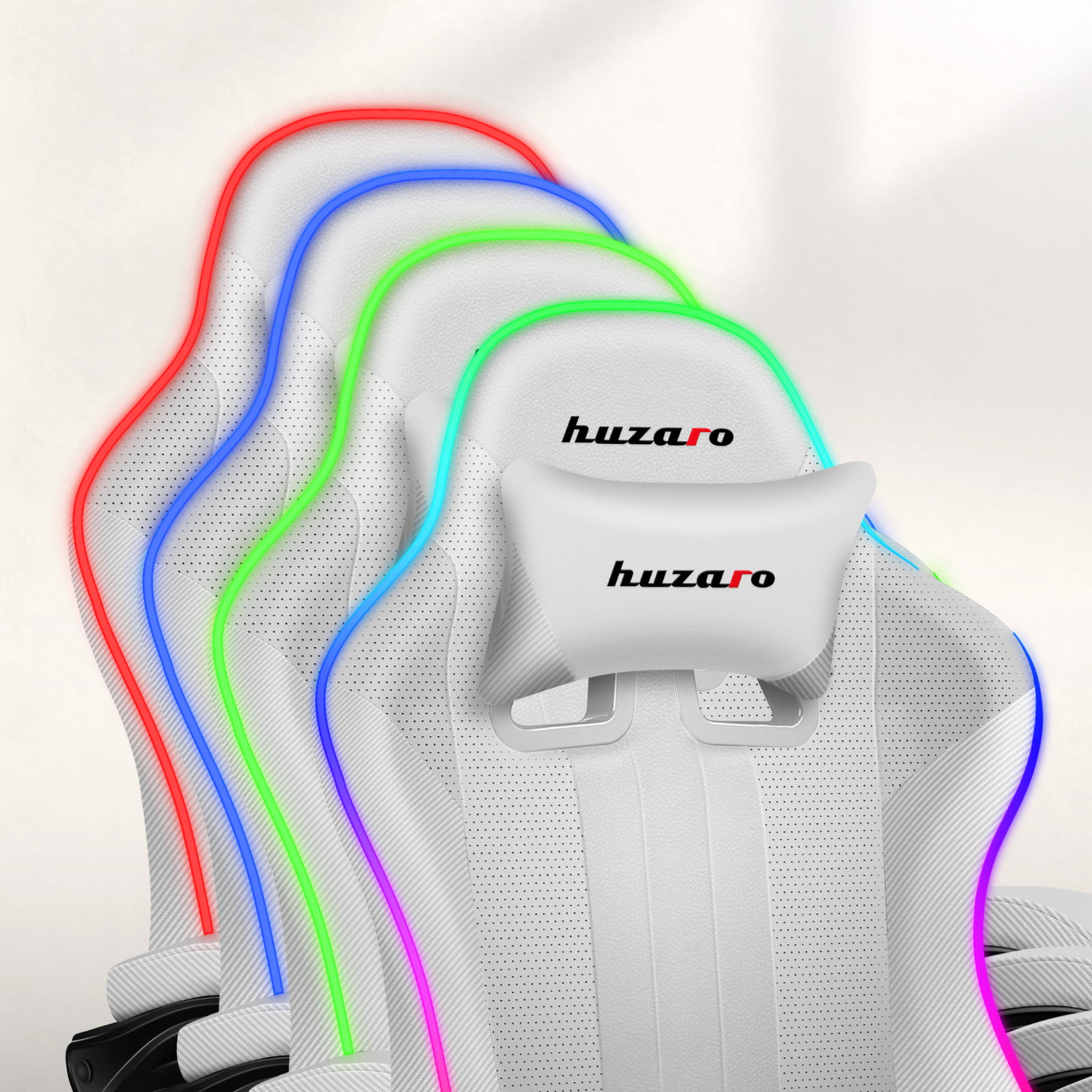 HUZARO Force 4.7 Weißer RGB-Gaming-Stuhl 
