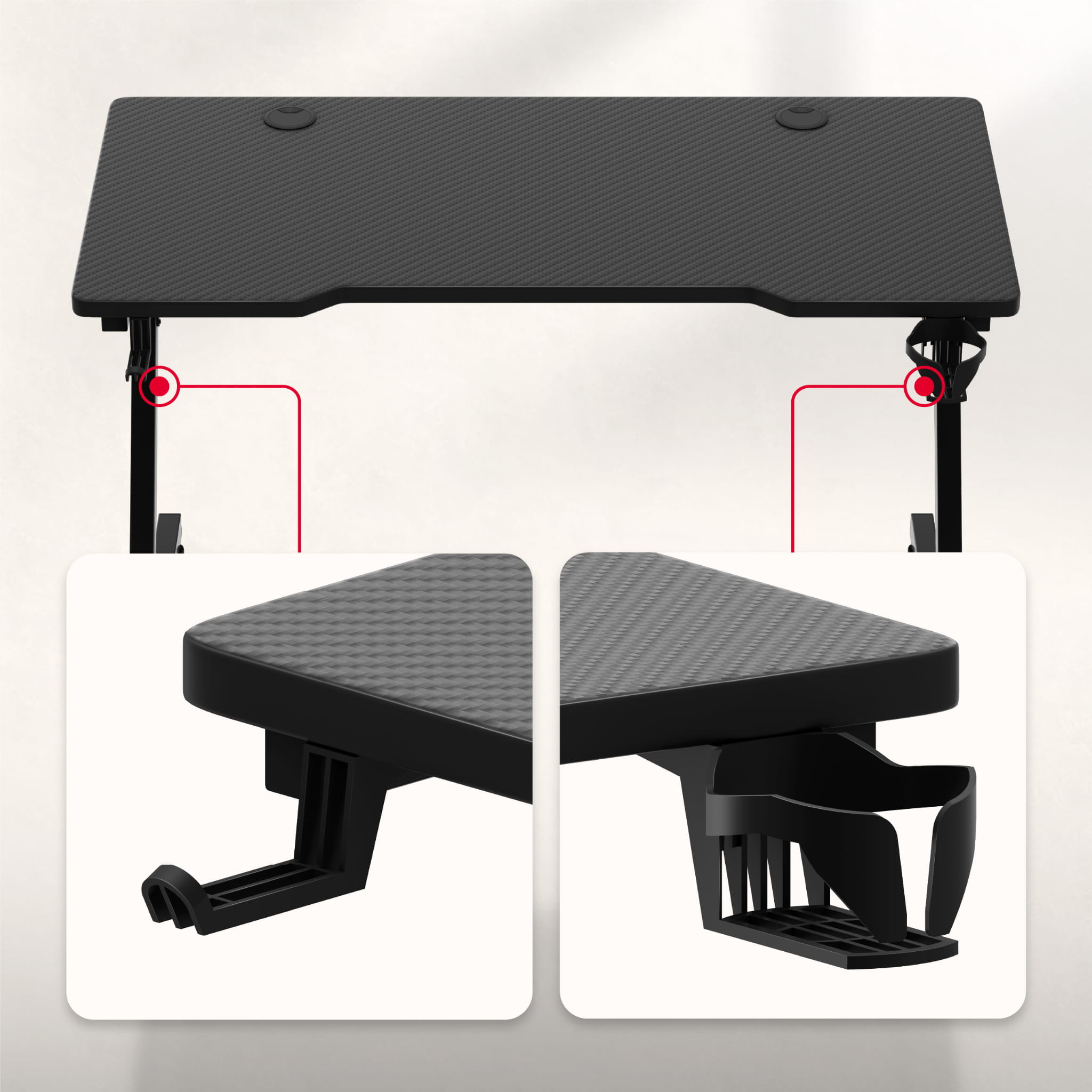 Huzaro Hero 2.5 Schwarzer Gaming-Schreibtisch 120 cm