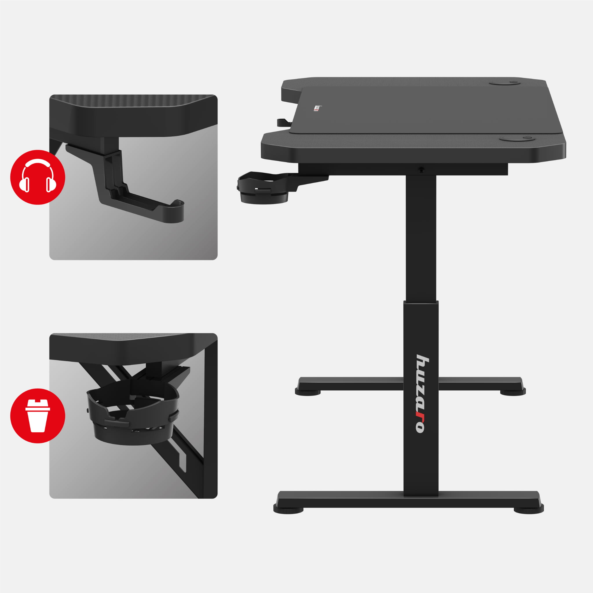 HUZARO Hero 2.6 Gaming-Tisch Schwarz