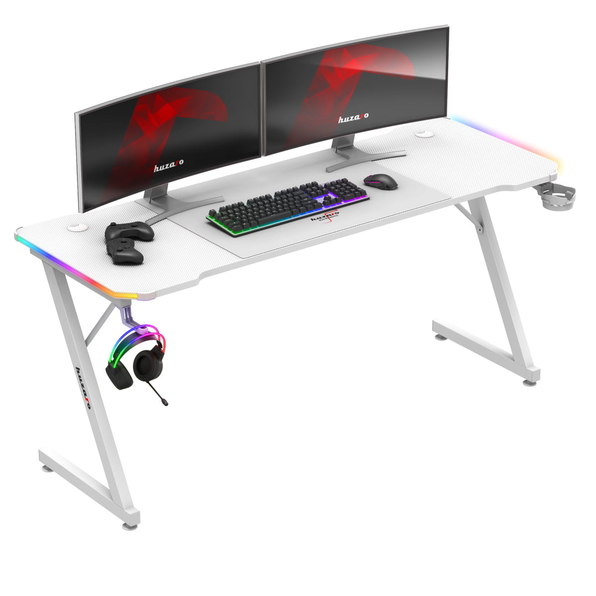 Huzaro Hero 4.8 RGB LED Gaming-Schreibtisch Weiß