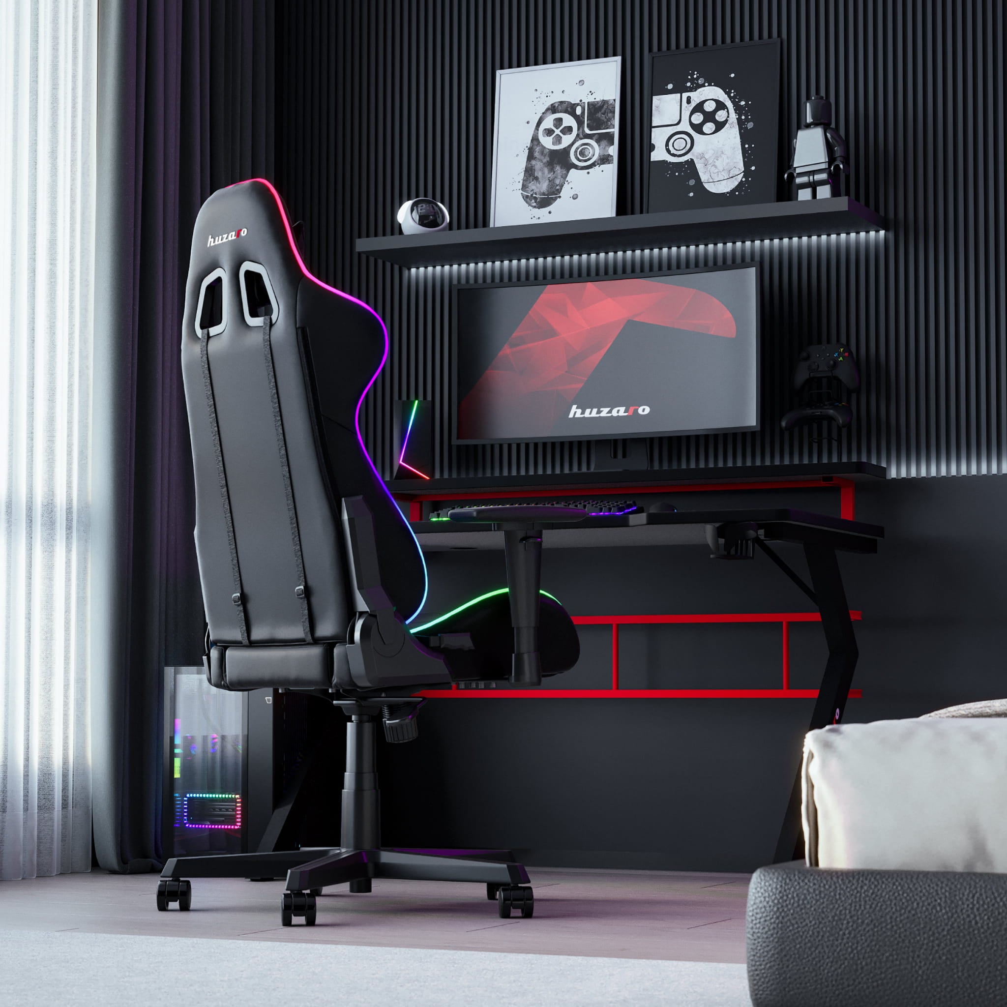 Huzaro Hero 5.0 Rot Gaming-Schreibtisch