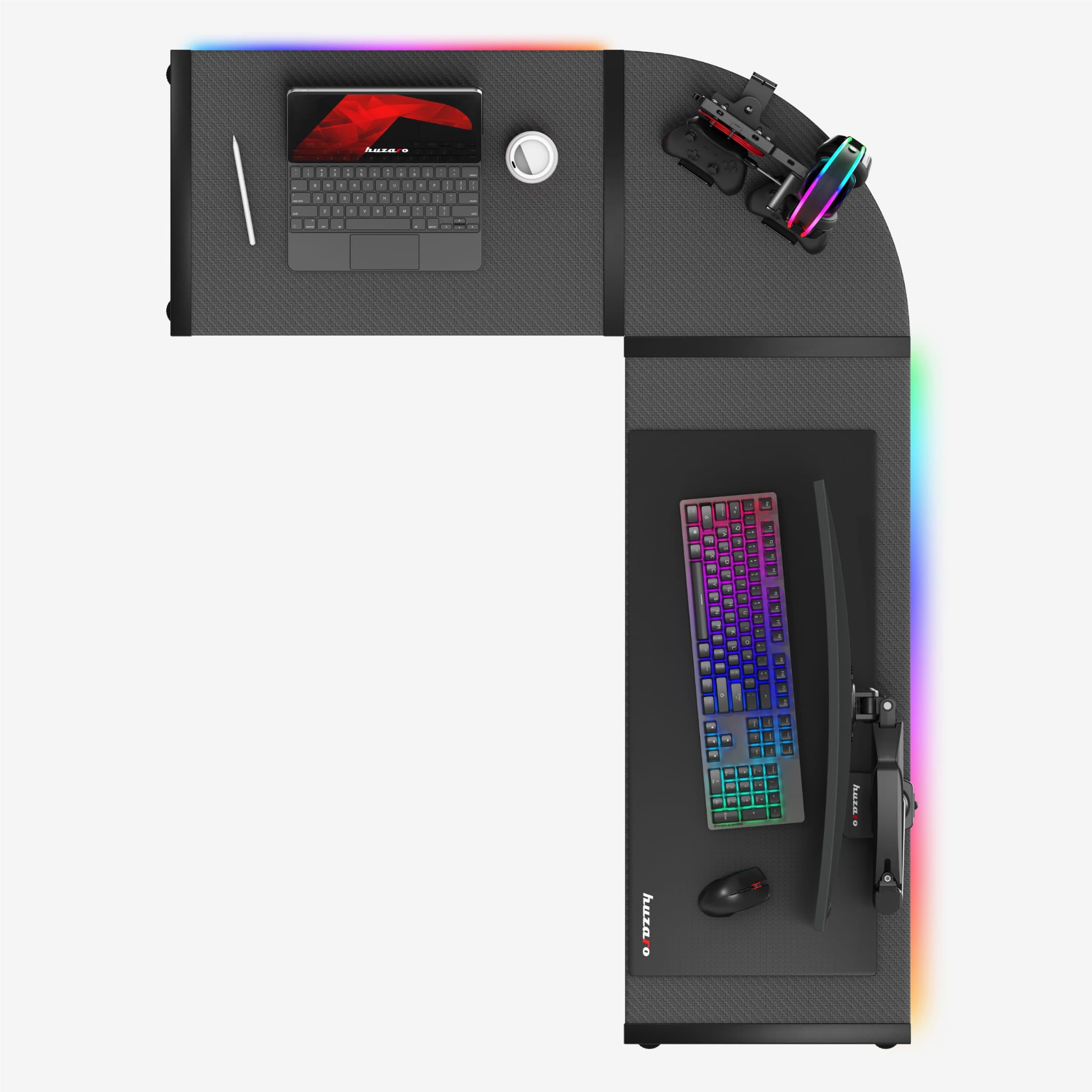 Huzaro Hero 6.0 RGB schwarz Eck-Gaming-Tisch
