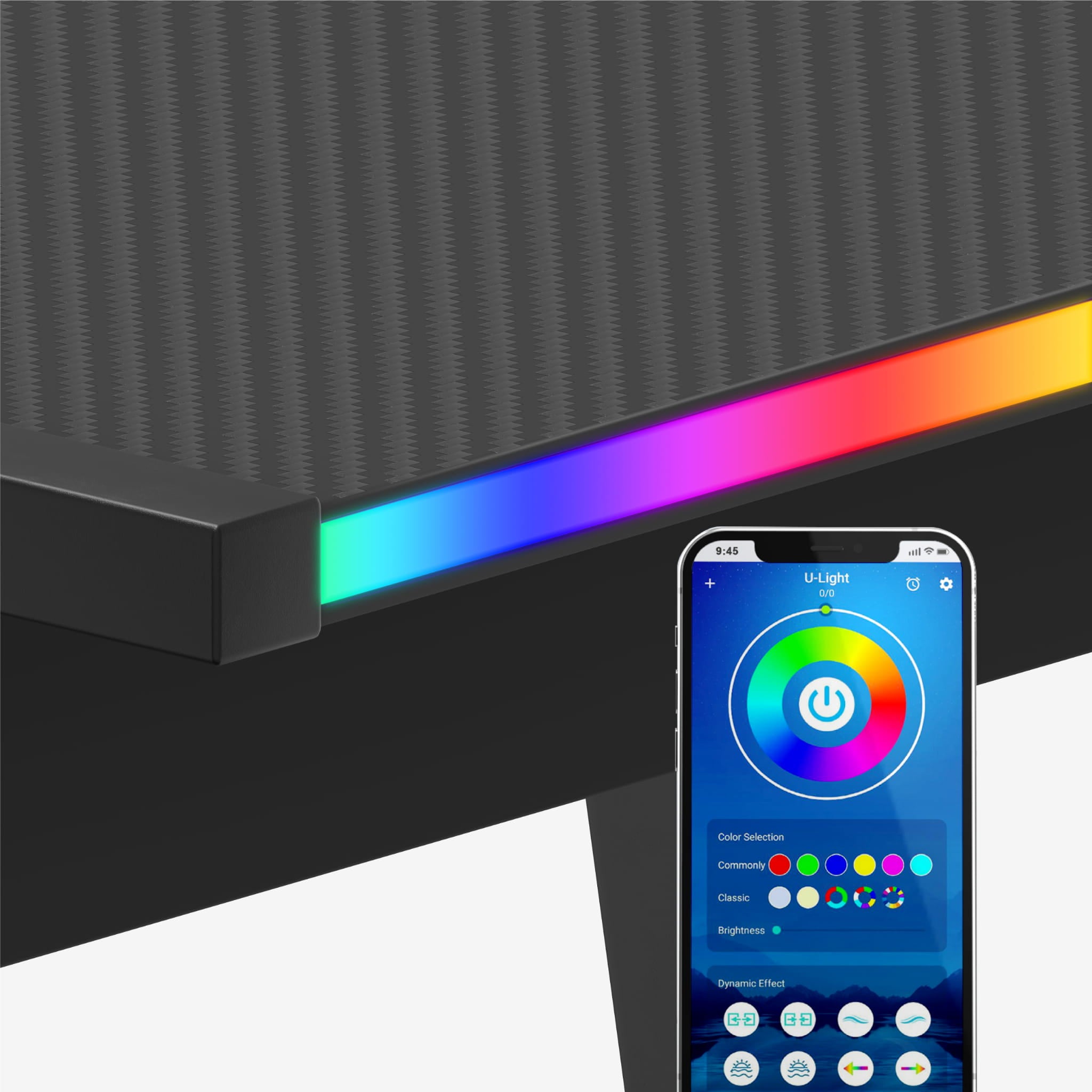 Huzaro Hero 6.0 RGB schwarz Eck-Gaming-Tisch