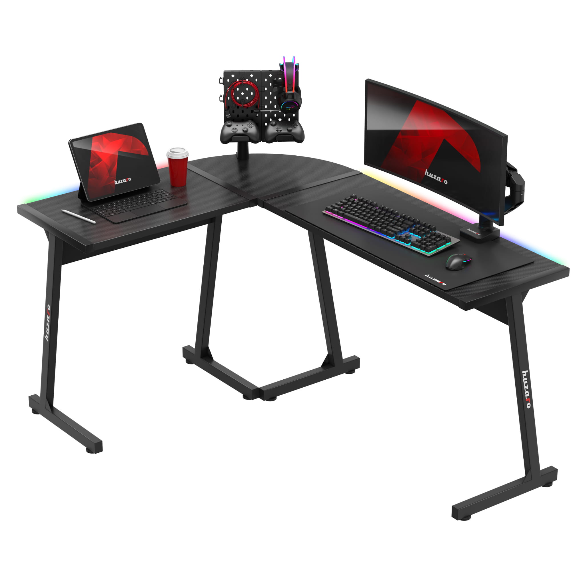 Huzaro Hero 6.0 RGB schwarz Eck-Gaming-Tisch