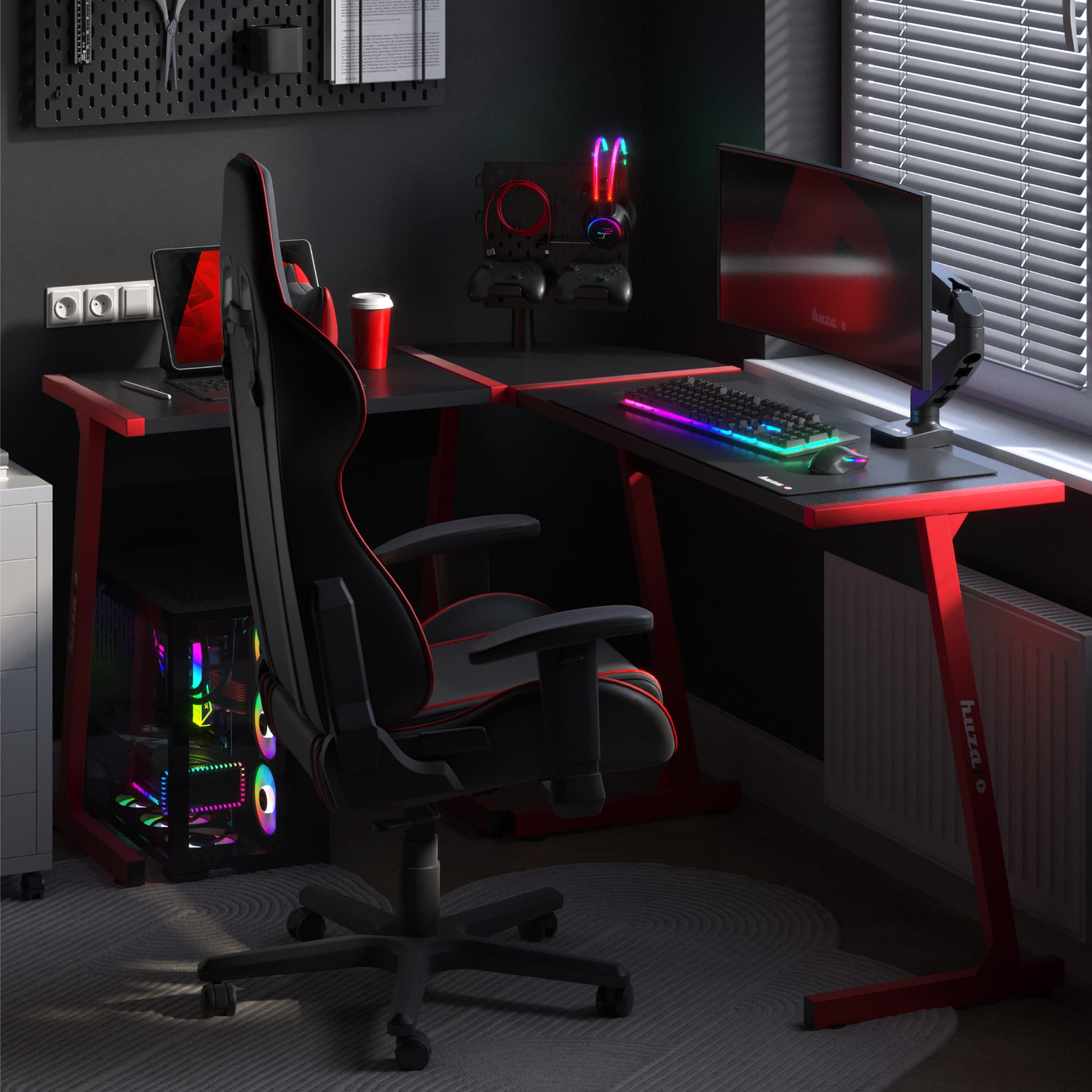 Huzaro Hero 6.0 Roter Gaming-Schreibtisch