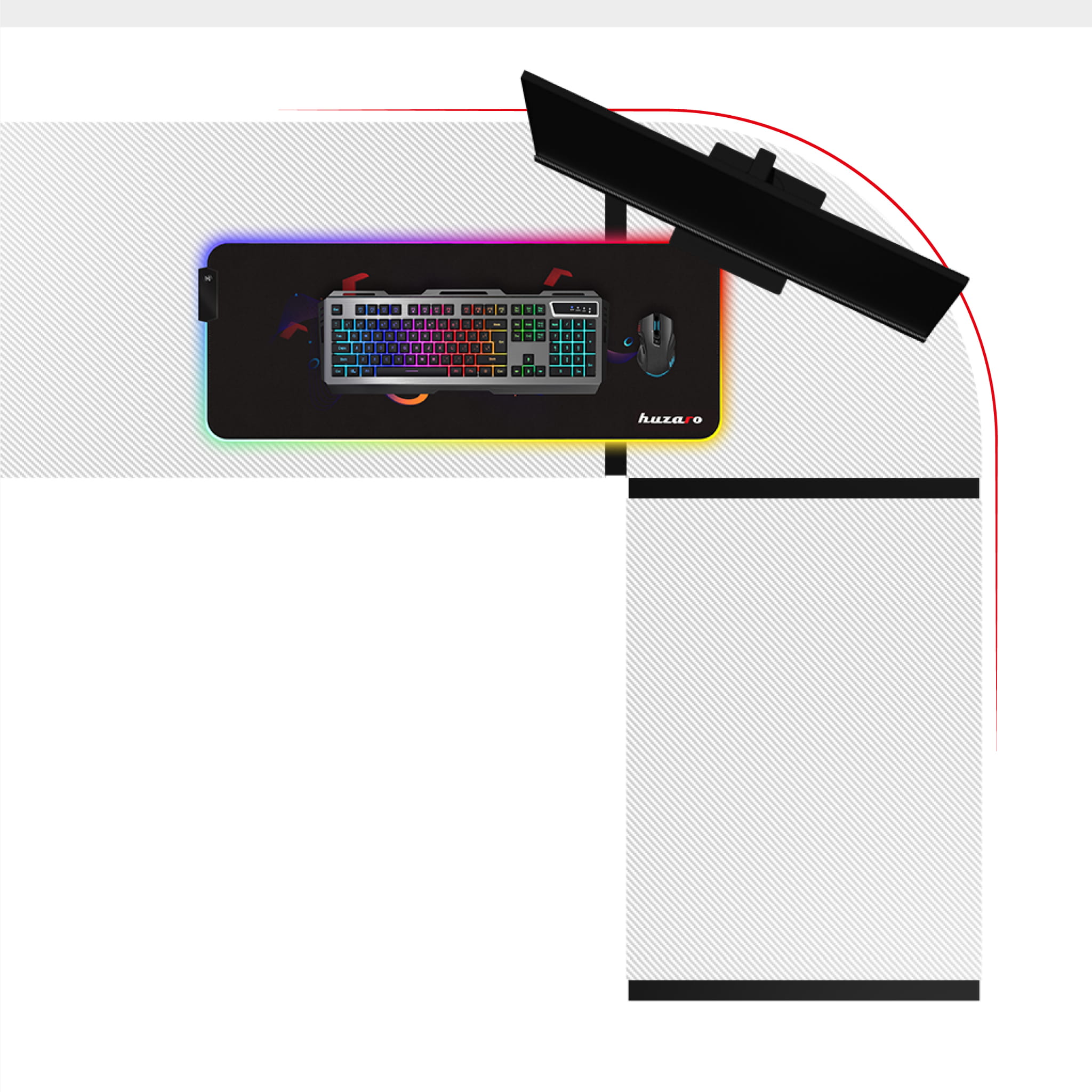 Huzaro Hero 6.3 Eck-Gaming-Schreibtisch weiß