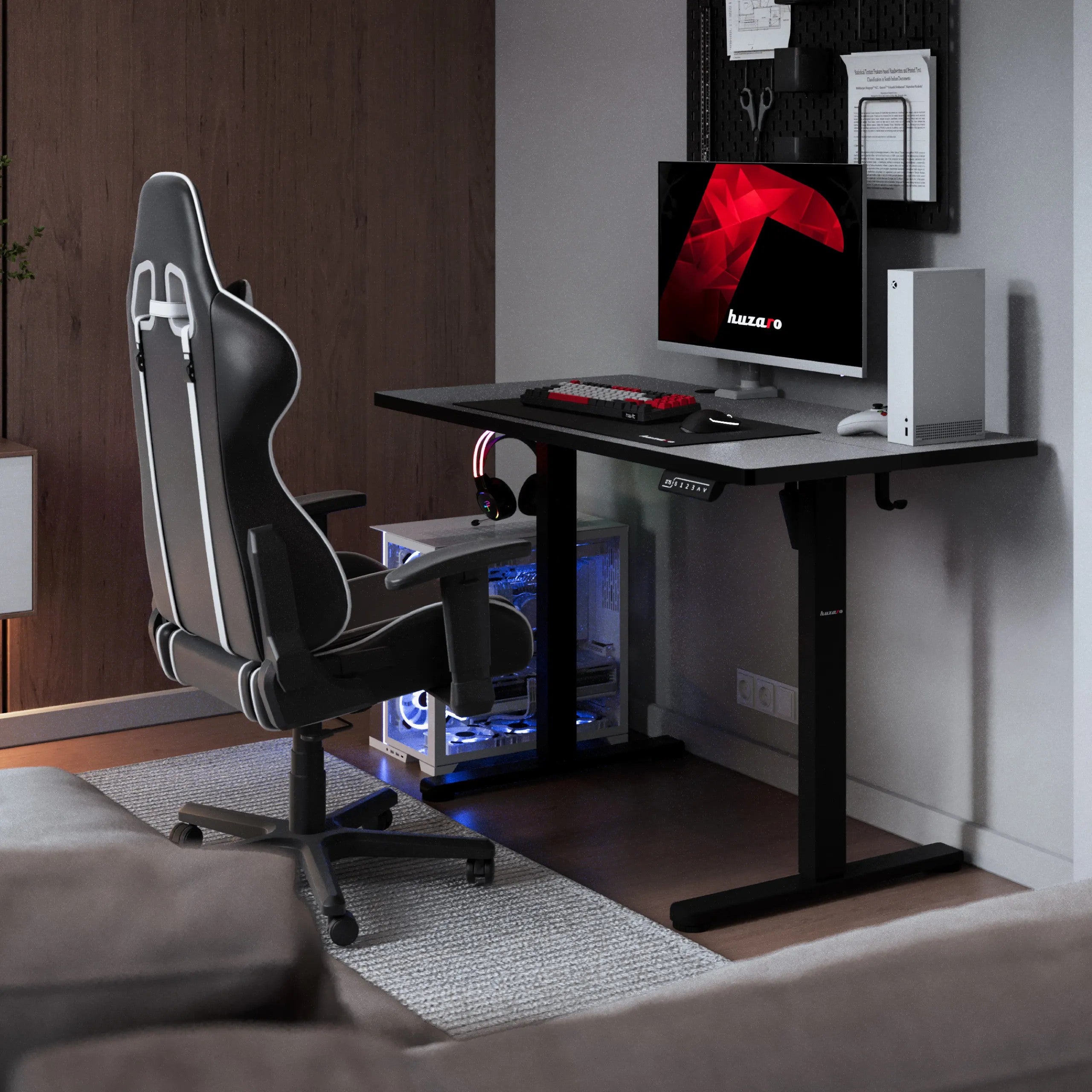 Huzaro Hero 8.1 Höhenverstellbarer Schreibtisch Schwarz