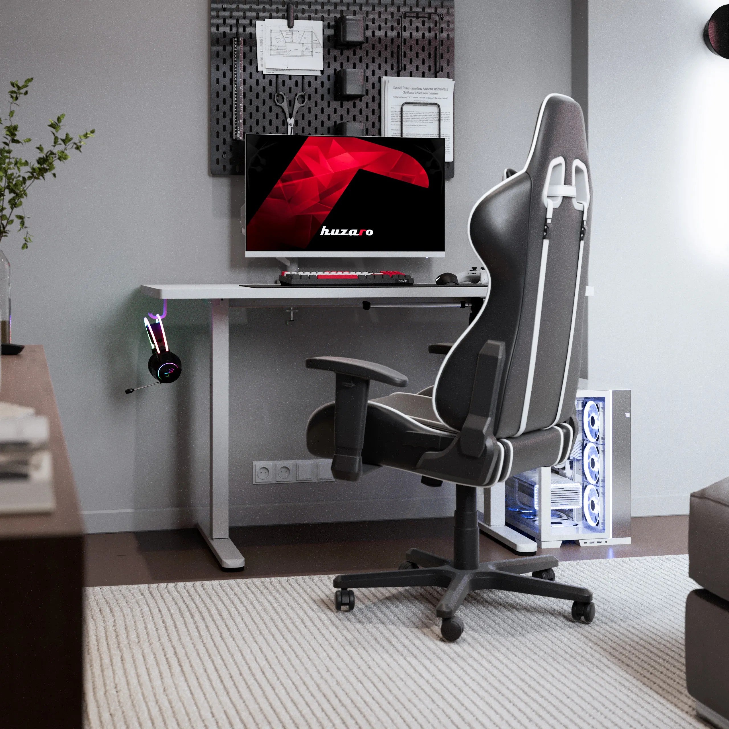 Huzaro Hero 8.1 Höhenverstellbarer Schreibtisch Weiß