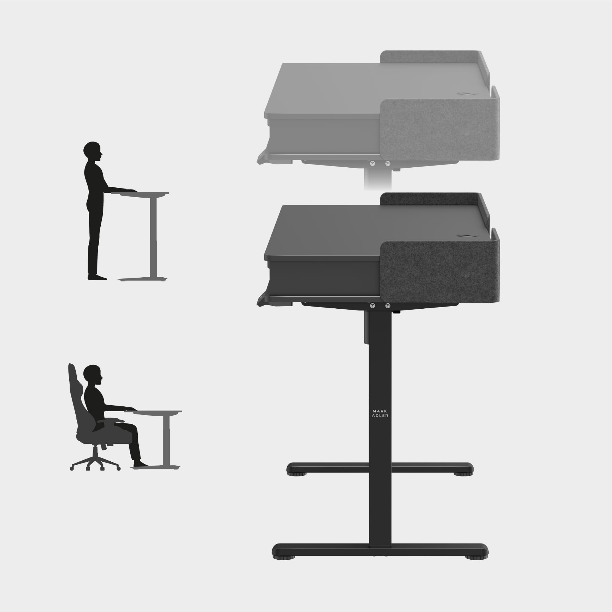 Mark Adler Leader 8.0 Schwarz elektrischer Schreibtisch