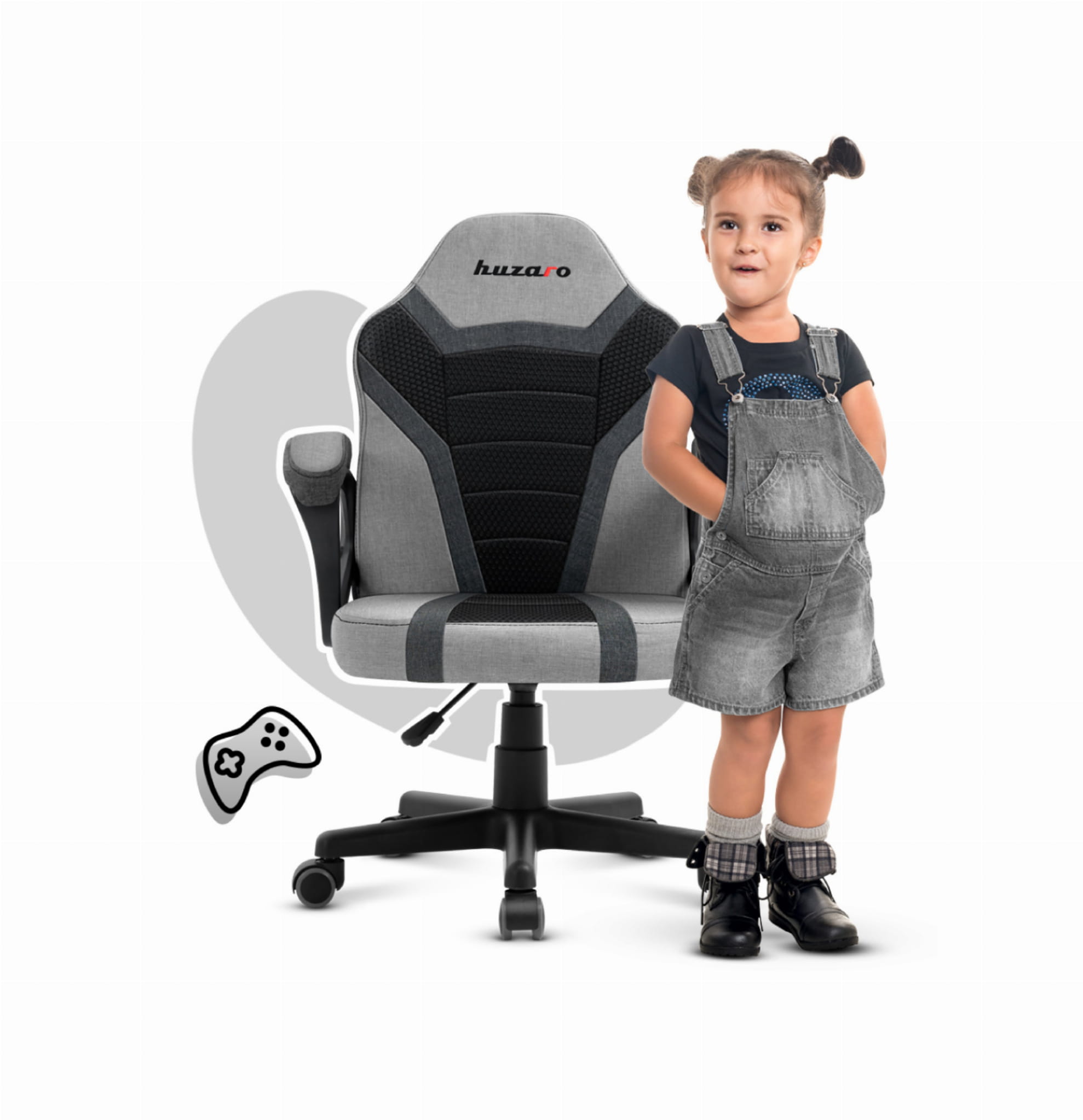 HUZARO RANGER 1.0 Grau Mesh Gaming-Stuhl für Kinder