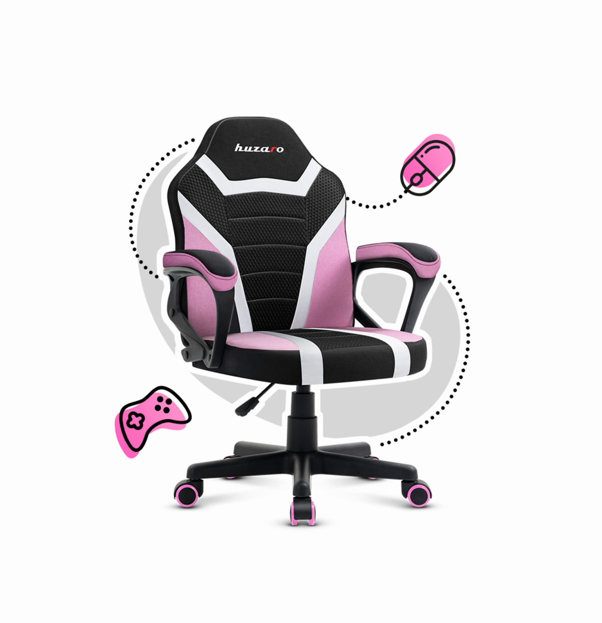 HUZARO RANGER 1.0 Rosa Mesh Gaming-Stuhl für Kinder