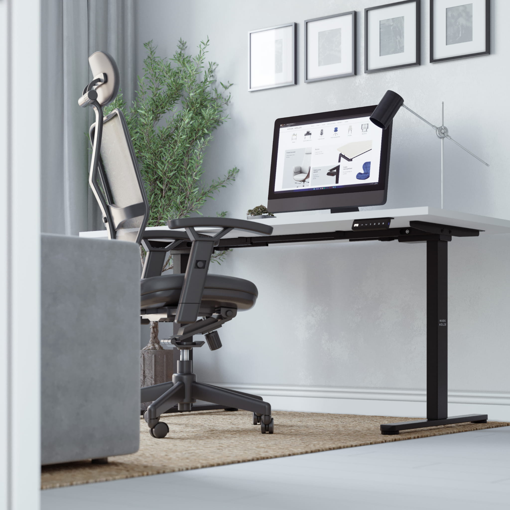 Mark Adler Xeno 4.5 Schwarzer elektrischer Schreibtischrahmen mit zwei Motoren 