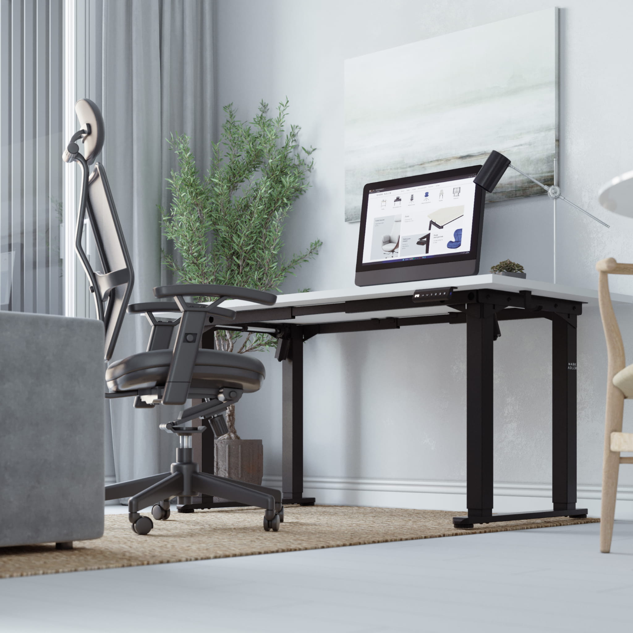 Mark Adler Xeno 5.0 Schwarzer elektrischer Schreibtischrahmen mit zwei Motoren 