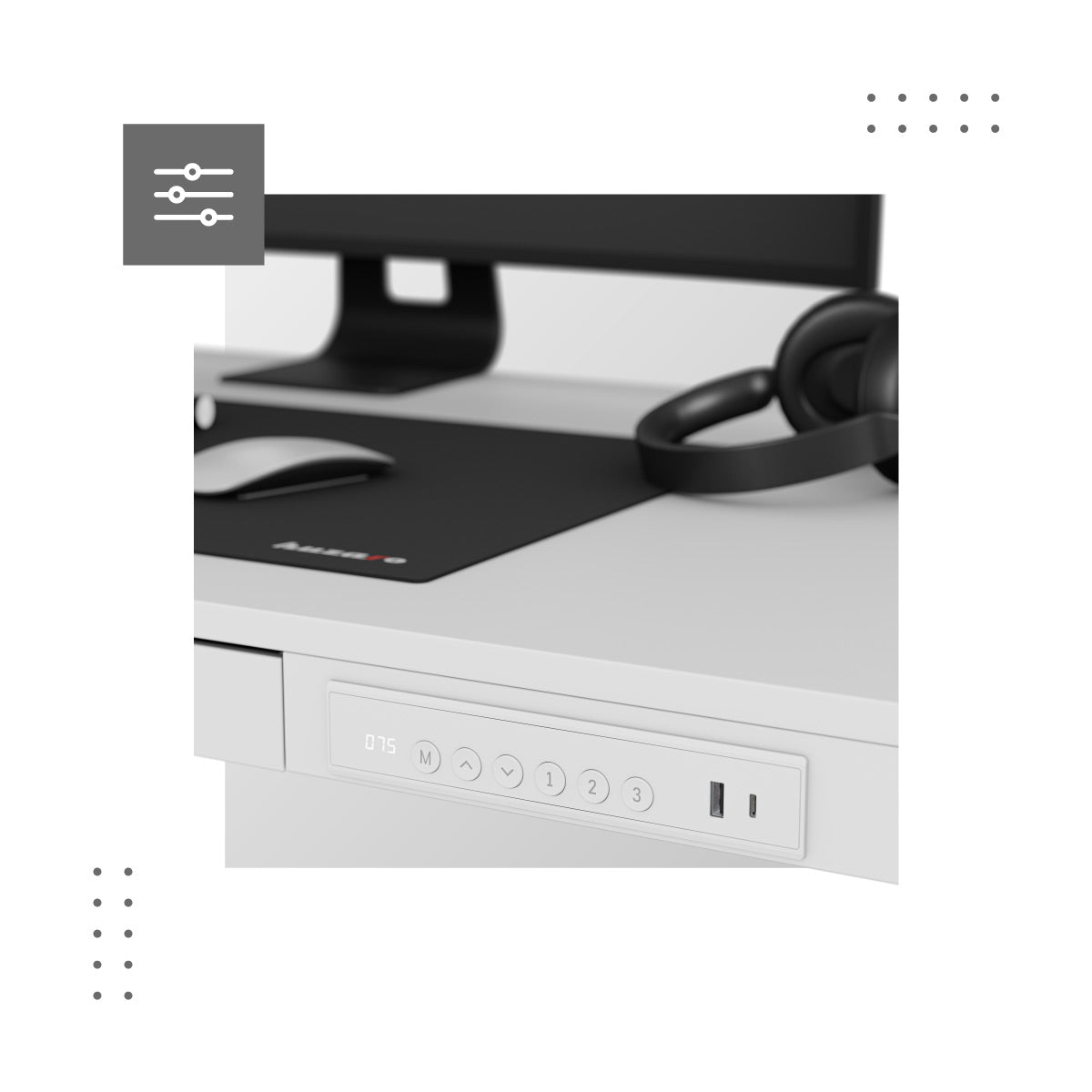 Bedienfeld mit 3 Speichersteckplätzen