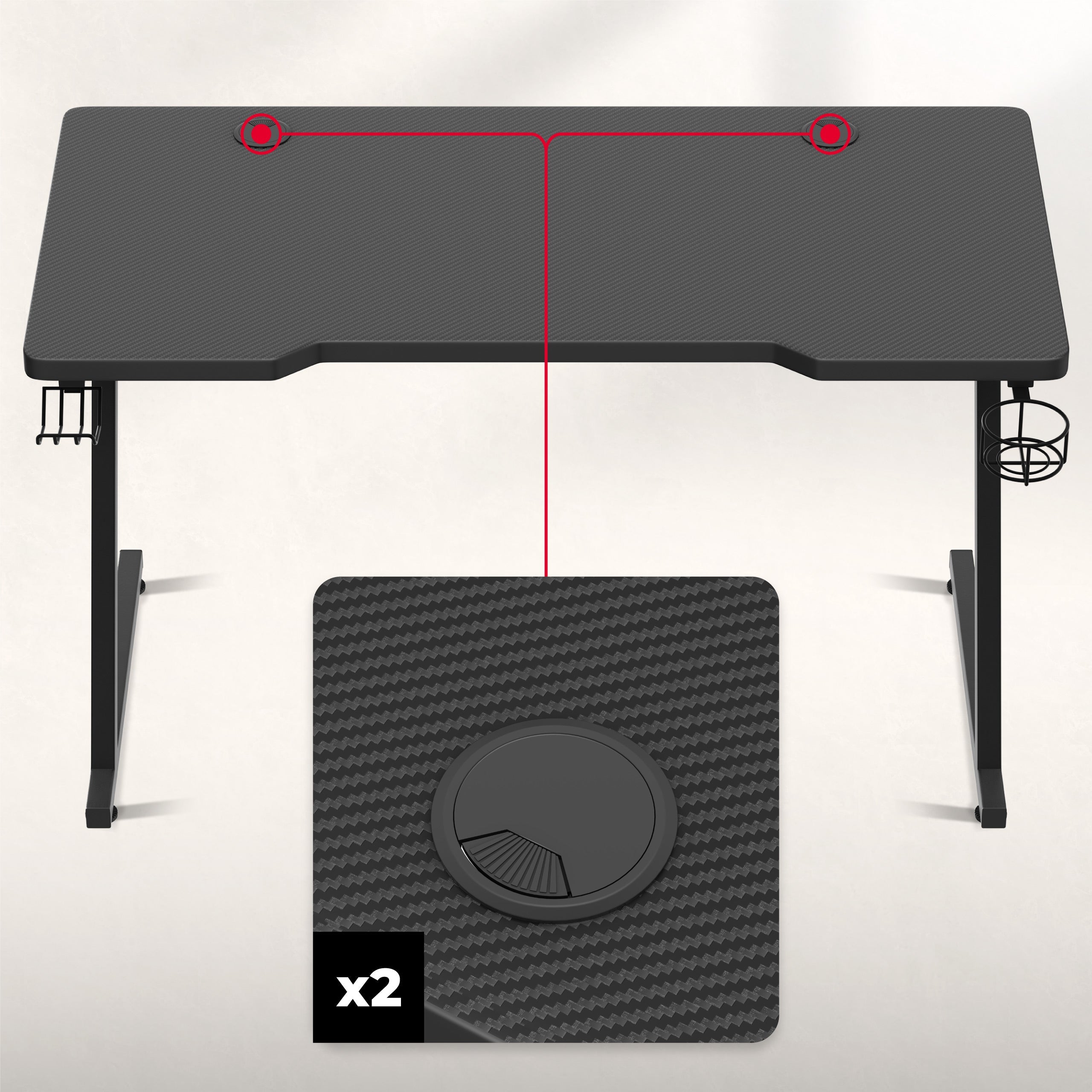 2 x Kabeleinführungen