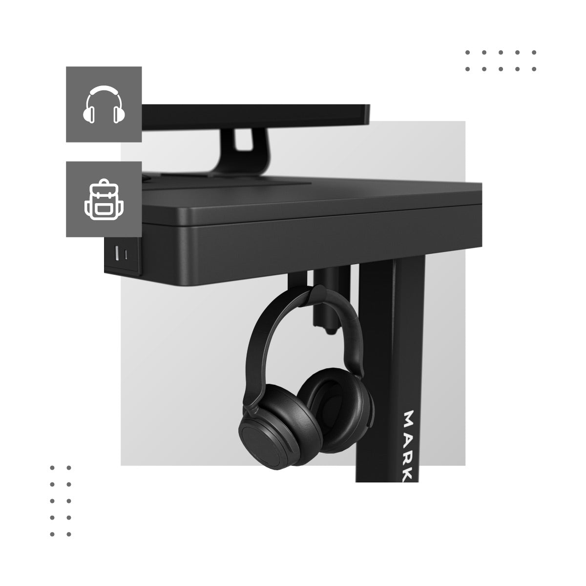 Kopfhörer- und Taschenhalter