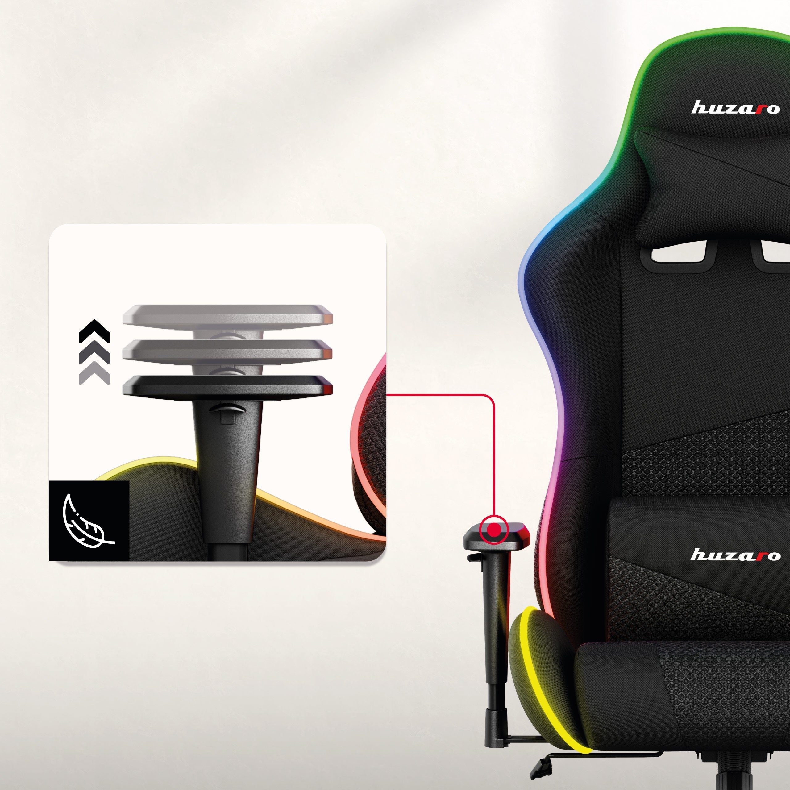 Anti-Rutsch-Armlehnen mit Höhenverstellung