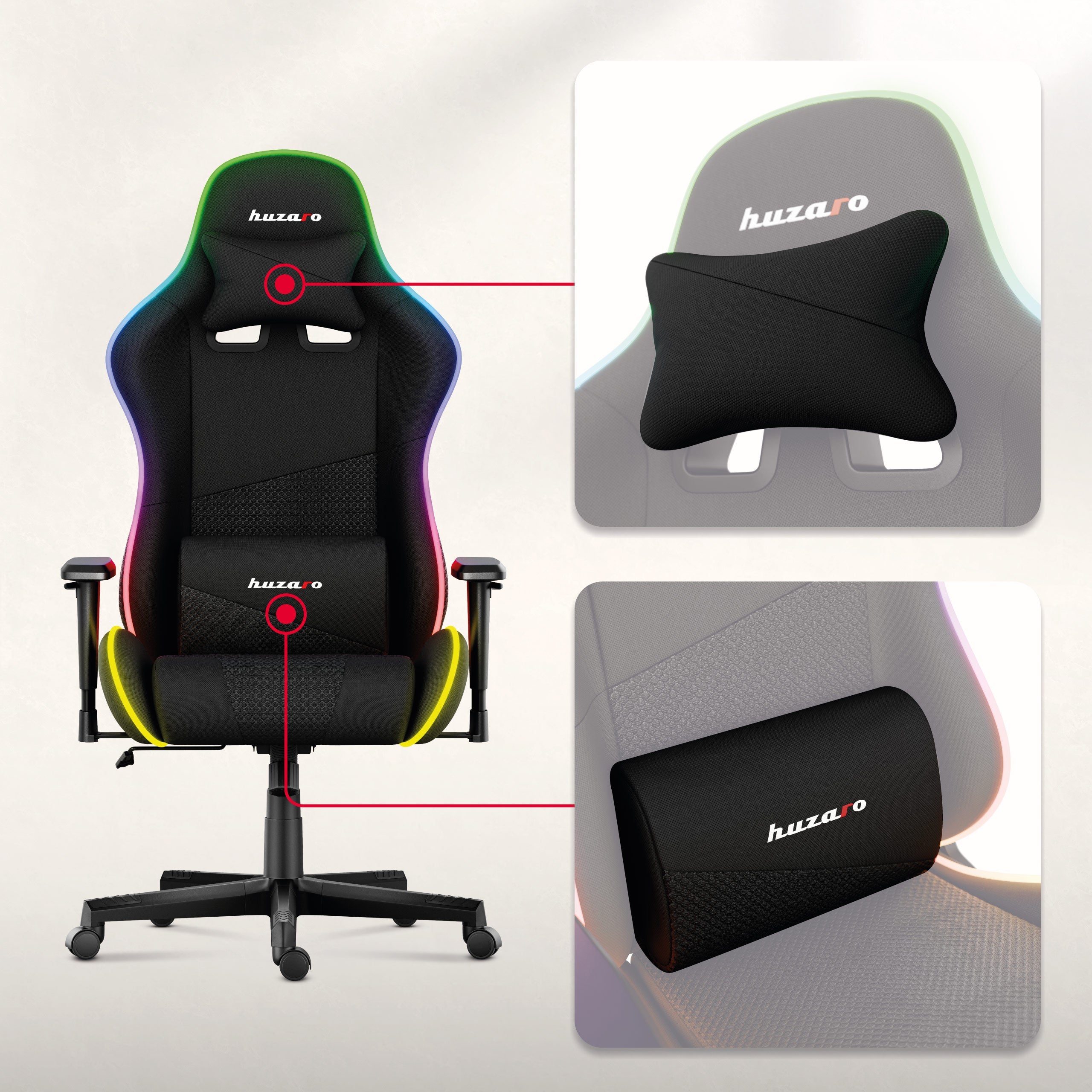 Nackenmuskelkissen und verstellbares Lendenkissen