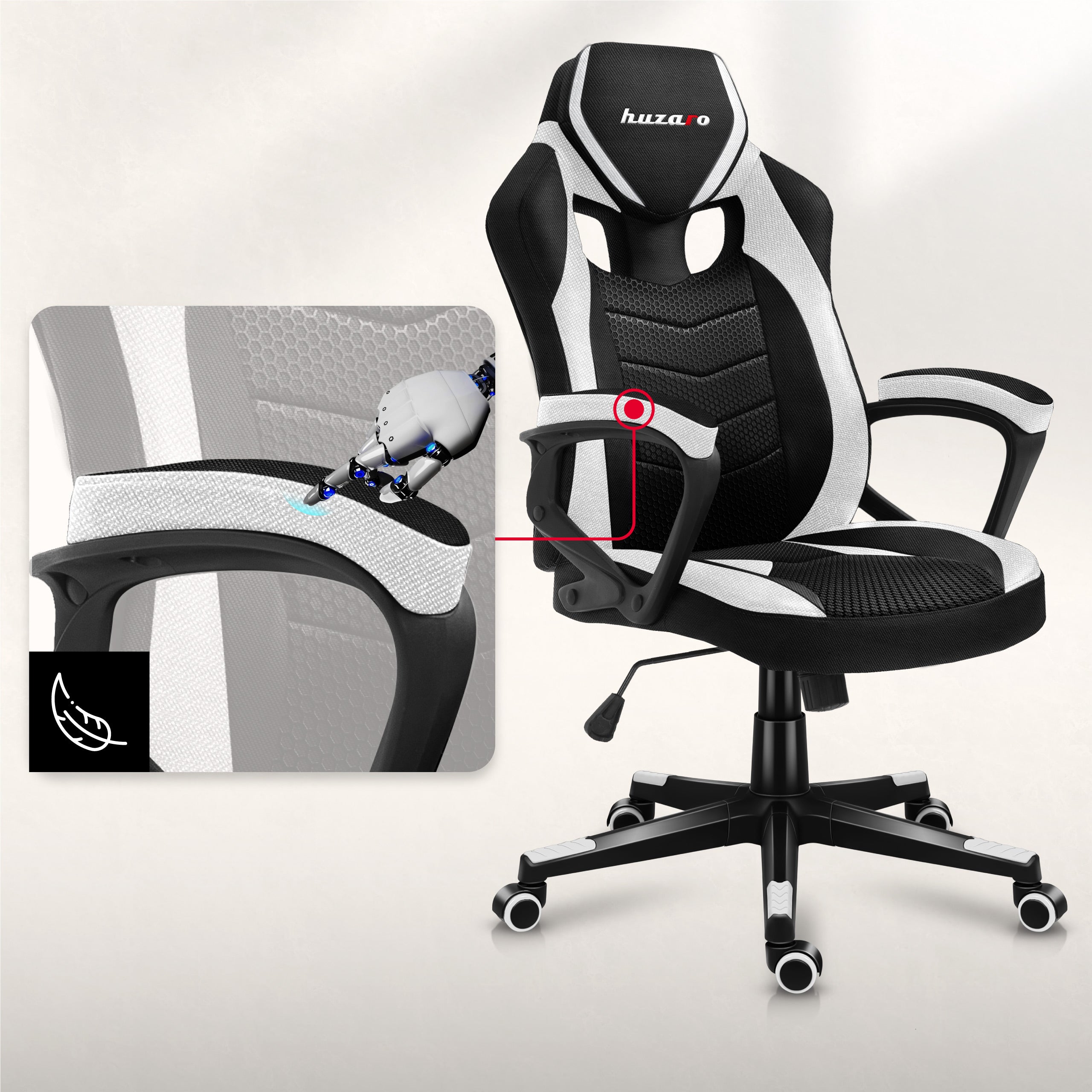 Rutschfeste, weiche Armlehnen