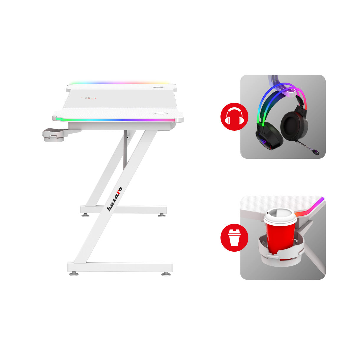 Getränkehalter und Kopfhörer