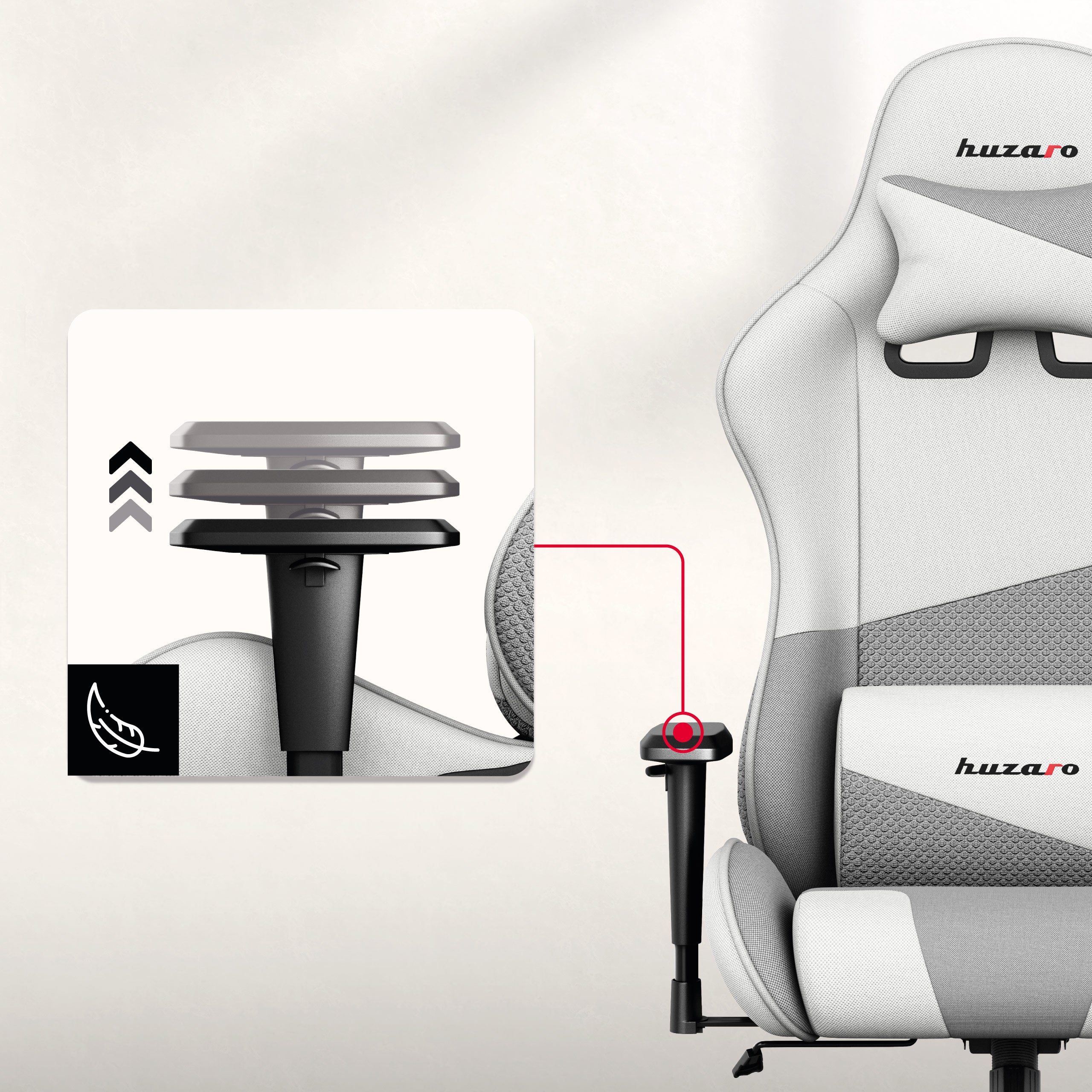 Anti-Rutsch-Armlehnen mit Höhenverstellung