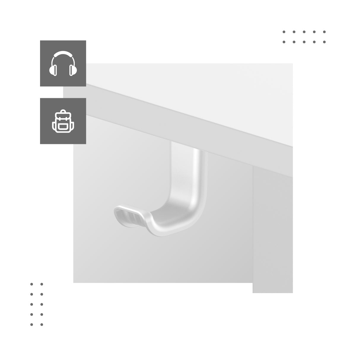 Praktische Griffe für Tasche, Rucksack und Kopfhörer