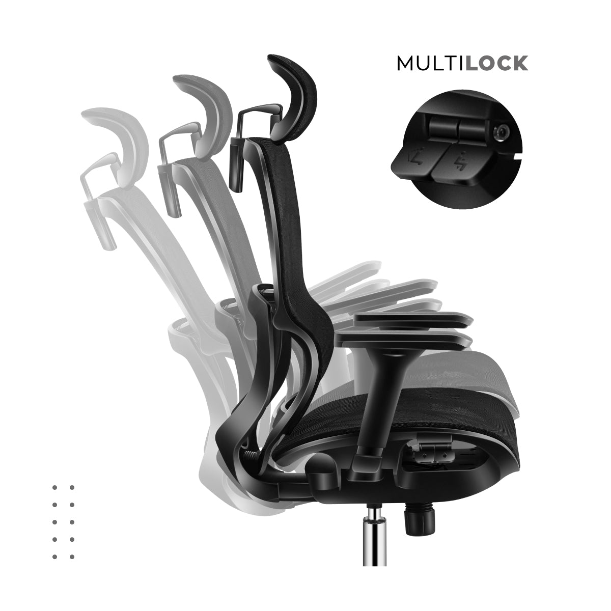 Rückenlehnenkippen mit Schloss