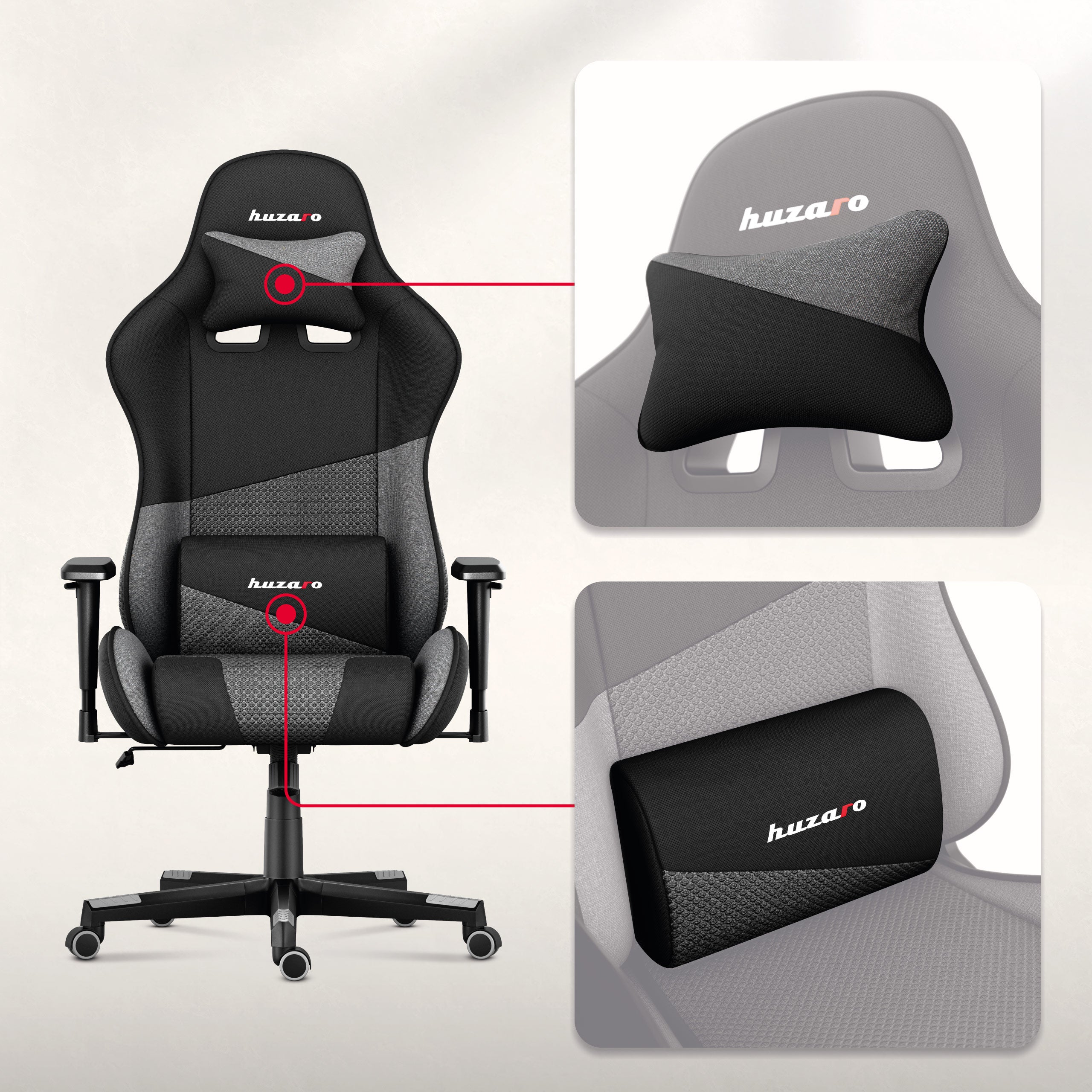 Nackenmuskelkissen und verstellbares Lendenkissen