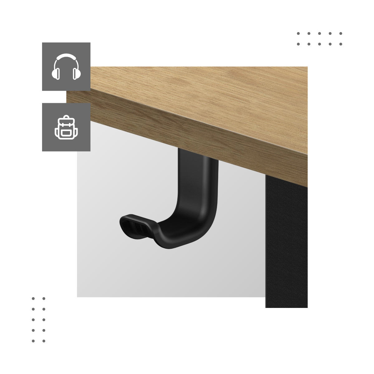 Praktische Griffe für Tasche, Rucksack und Kopfhörer