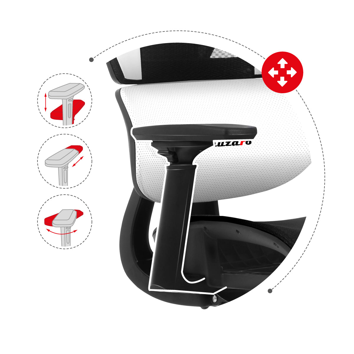 Verstellbare Armlehnen