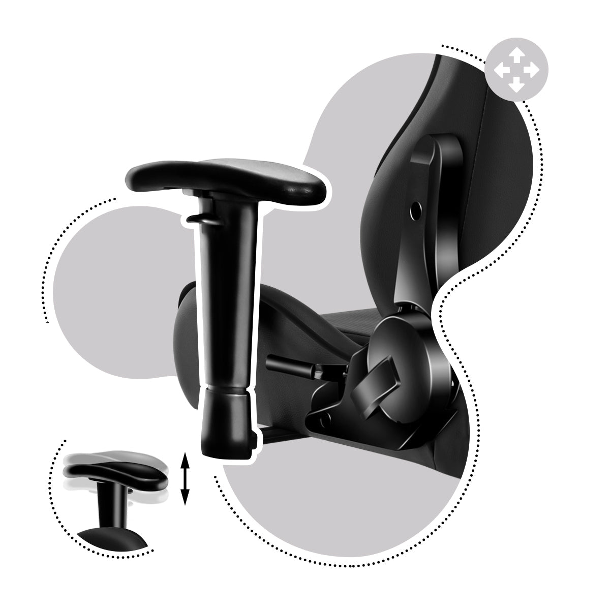 Verstellbare, rutschfeste, weiche Armlehnen