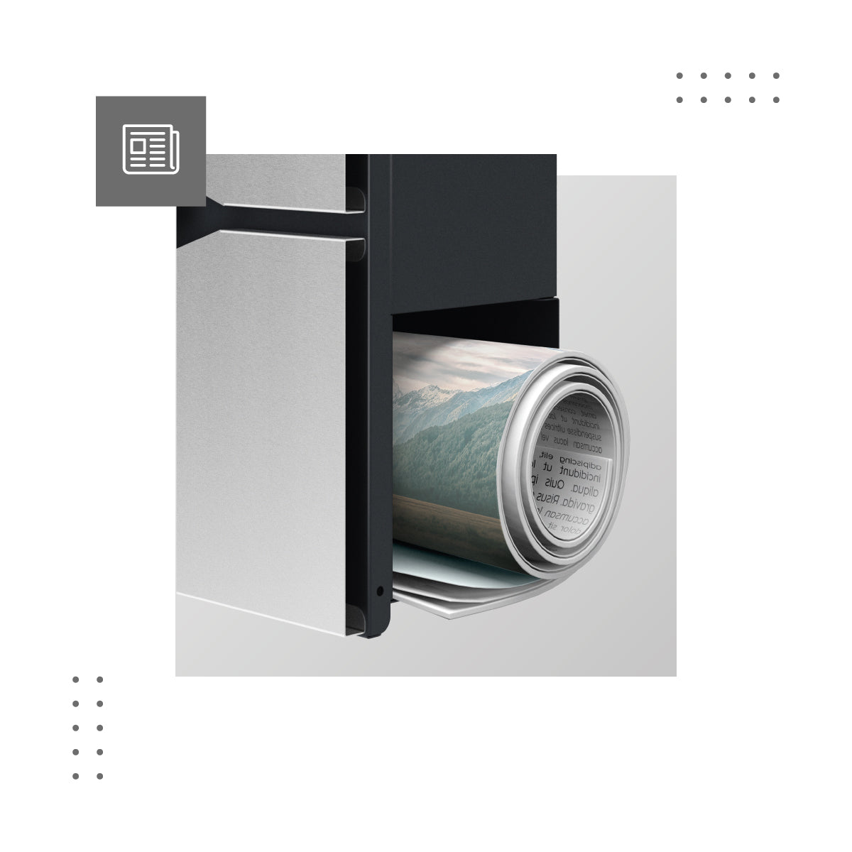 Aufbewahrungsbriefkasten, Faltblatt für Faltblätter und Broschüren