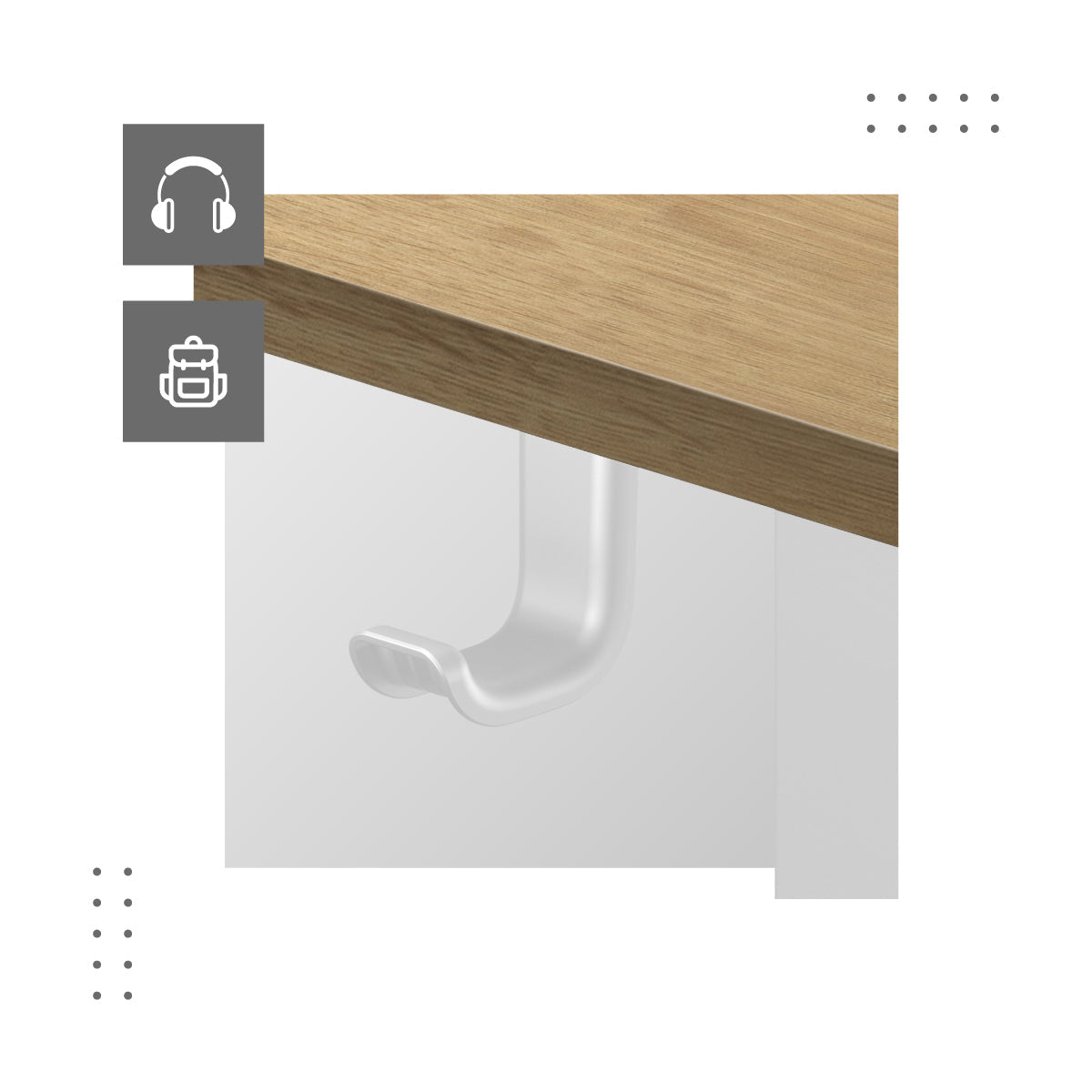 Praktische Griffe für Tasche, Rucksack und Kopfhörer