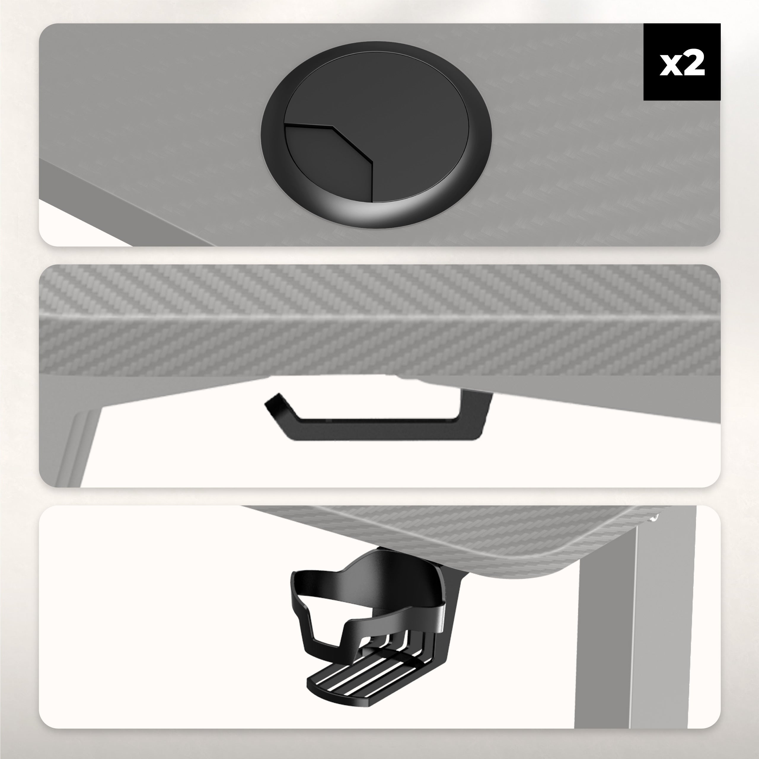 GETRÄNKEHALTER UND KOPFHÖRERHALTER