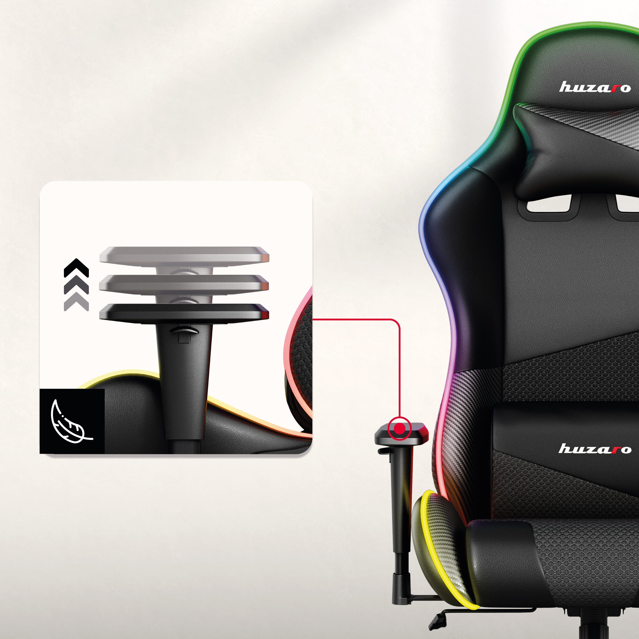 Anti-Rutsch-Armlehnen mit Höhenverstellung