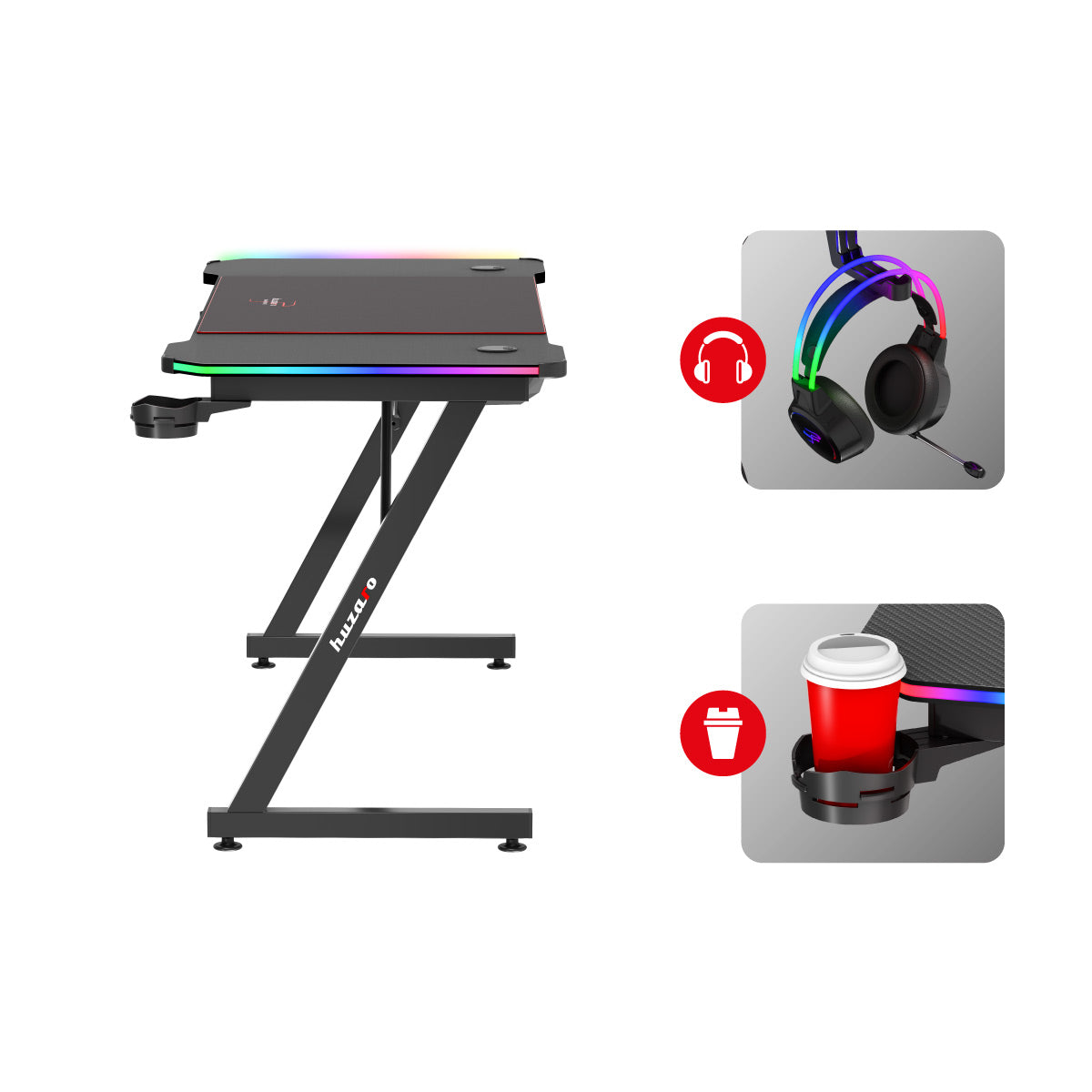 Getränkehalter und Kopfhörer