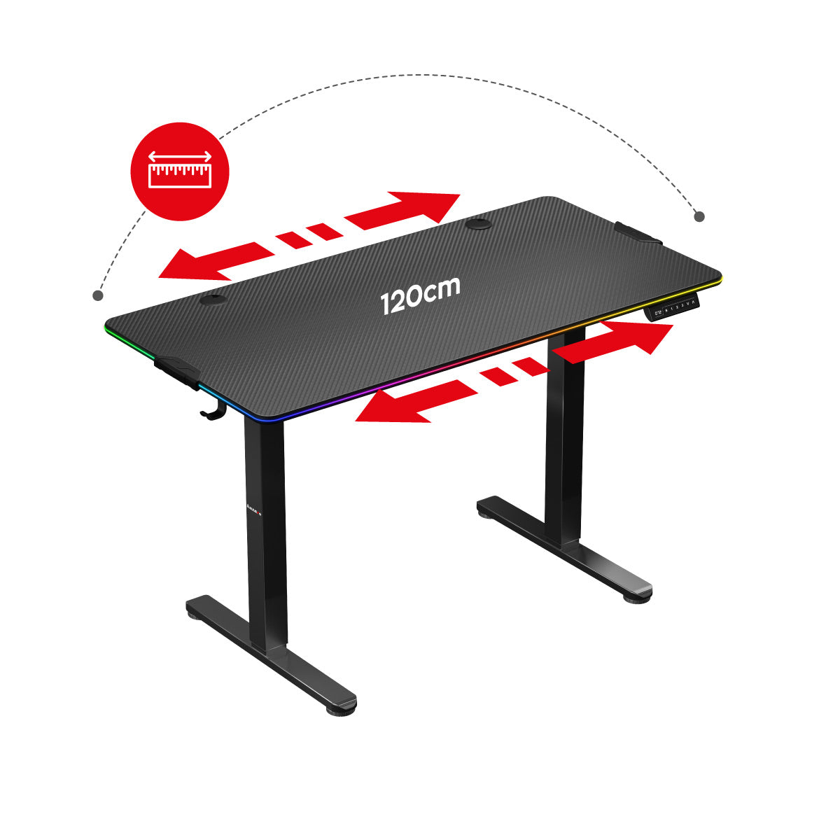 Ergonomisch verstellbarer Schreibtisch Hero 8.2 RGB