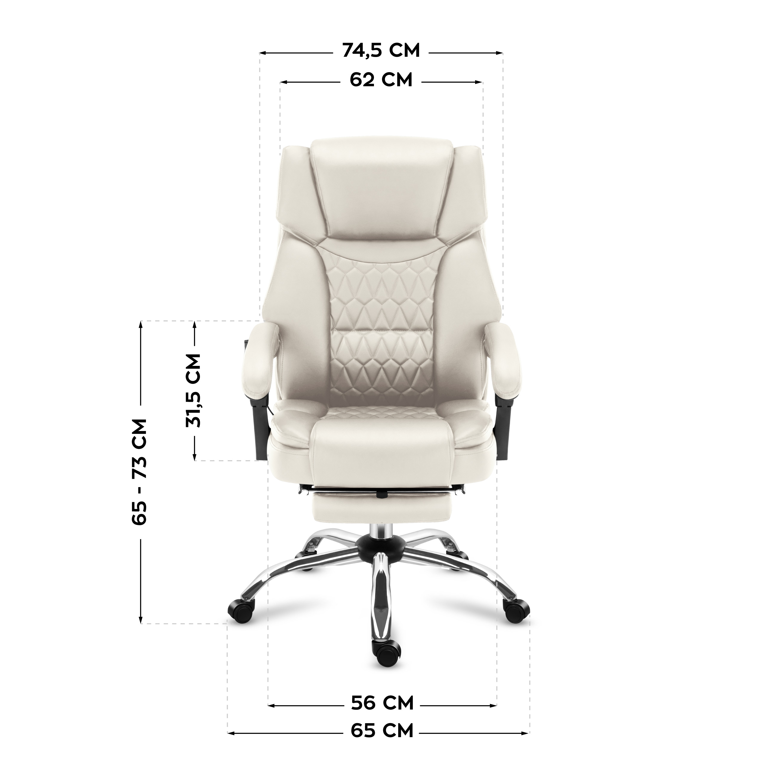 Wymiary fotela Mark Adler Boss 6.0