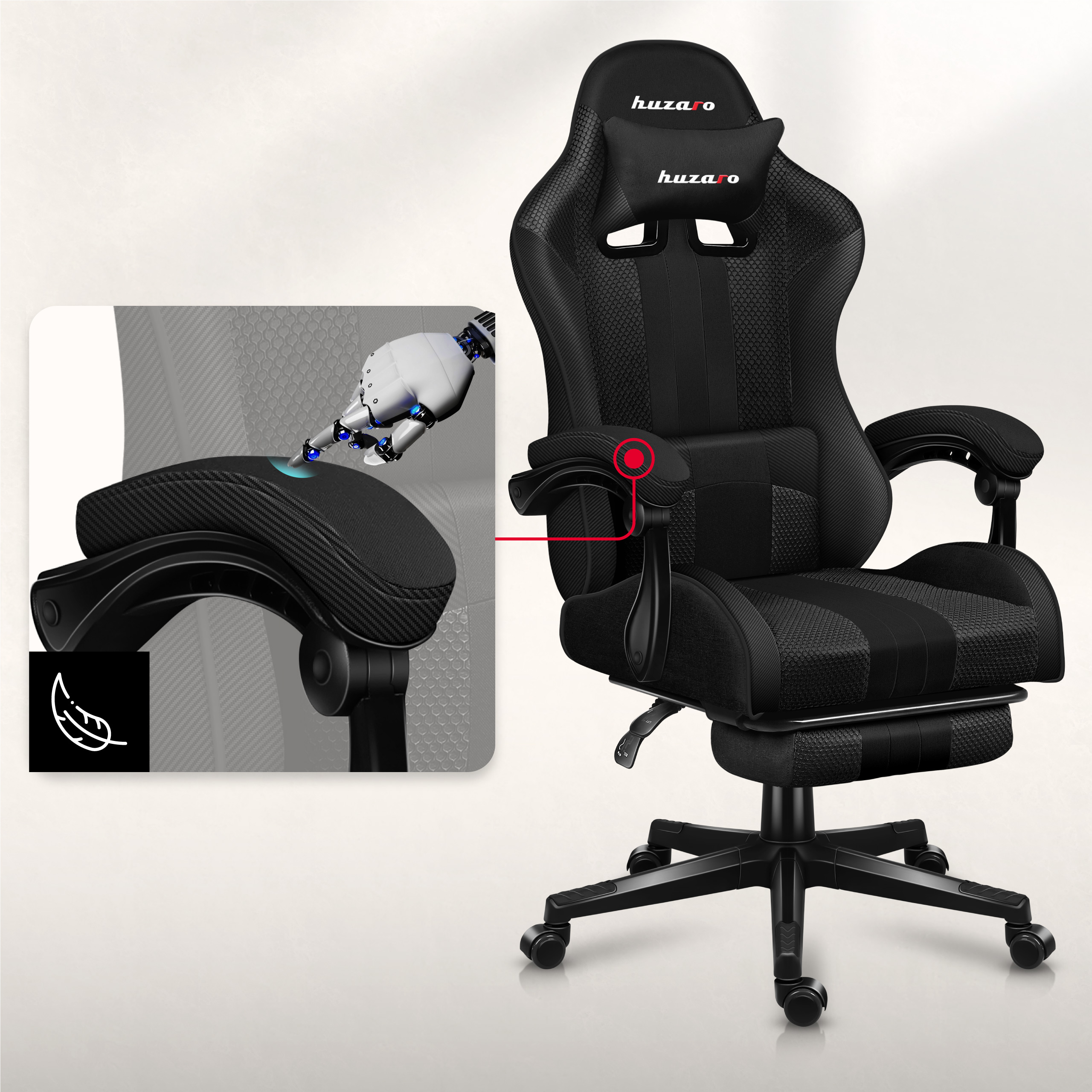 Poduszka lędźwiowa do fotela gamingowa Huzaro Force 4.7 Carbon Mesh